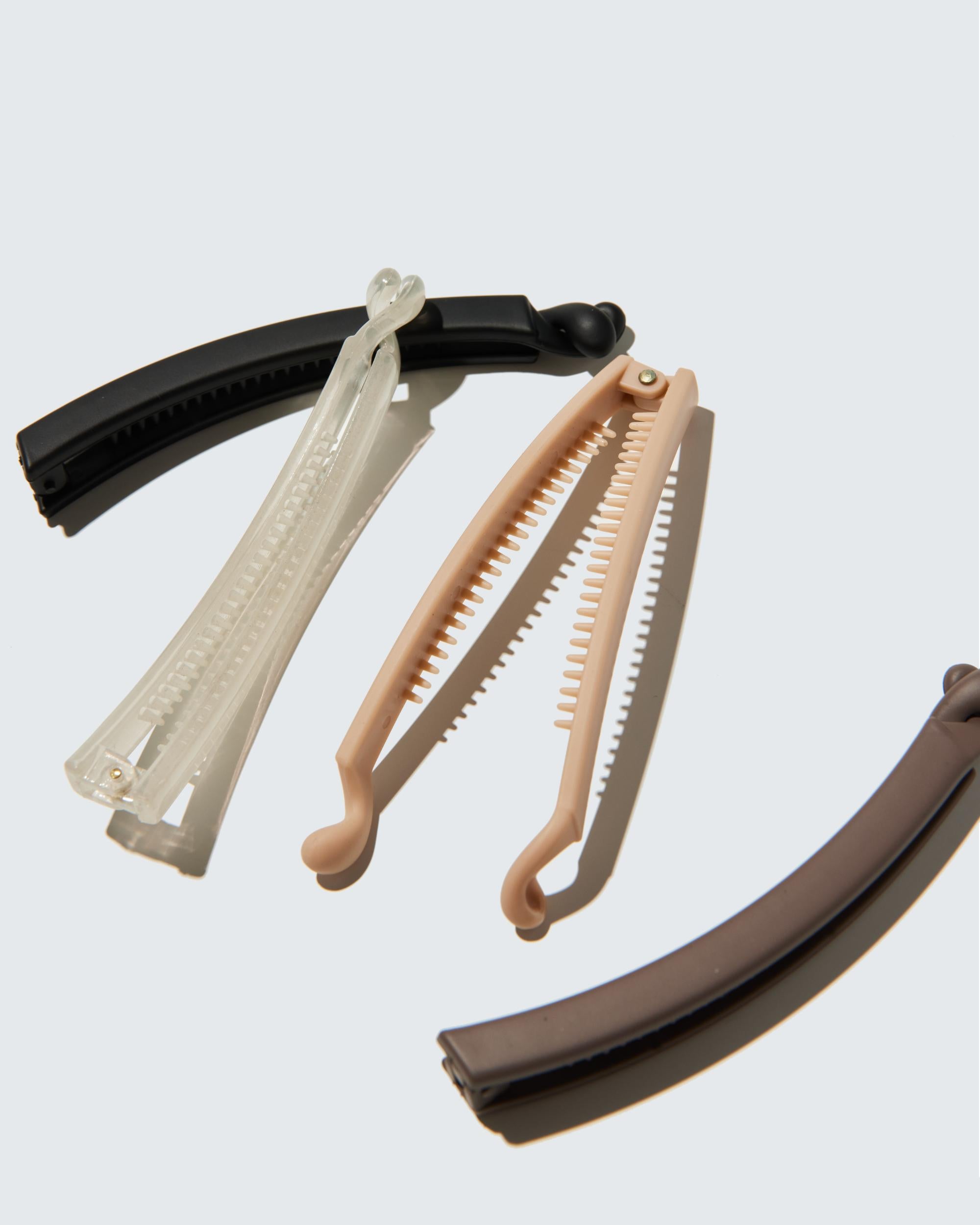 Hairlust Banana Hair Clips Extra Slim 4-Pack 