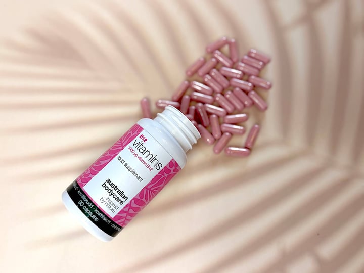 Åben Australian Bodycare B12 Vitamins på bord