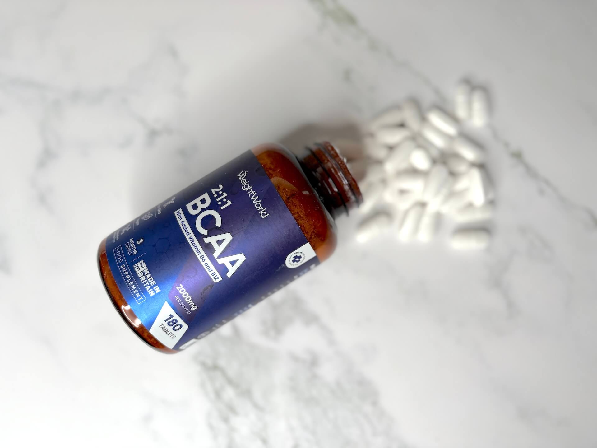 Åben WeightWorld BCAA på bord