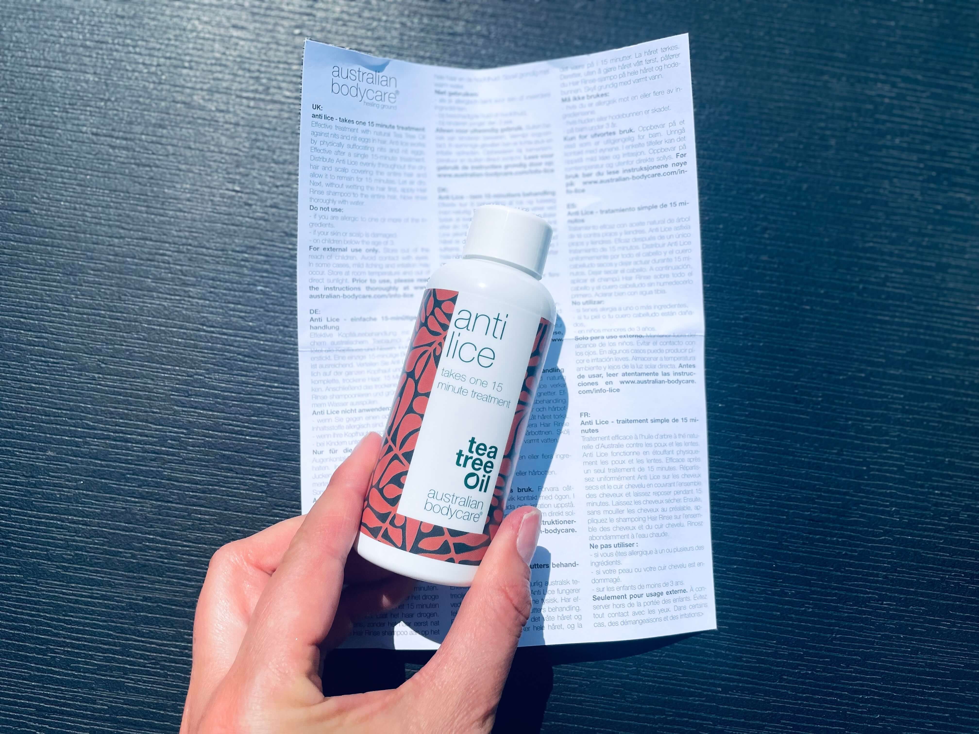 Anti Lice med brugsanvisning fra Australian Bodycare