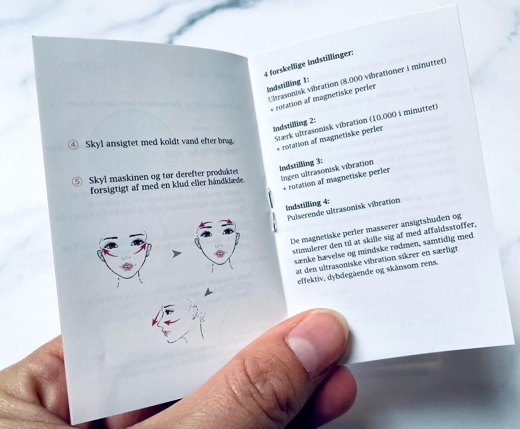 Åben brugsanvisning til Comforth ultrasonisk ansigtsbørste
