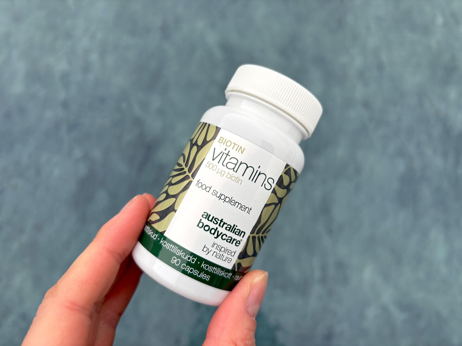 Australian Bodycare Biotin Vitamins i hånd