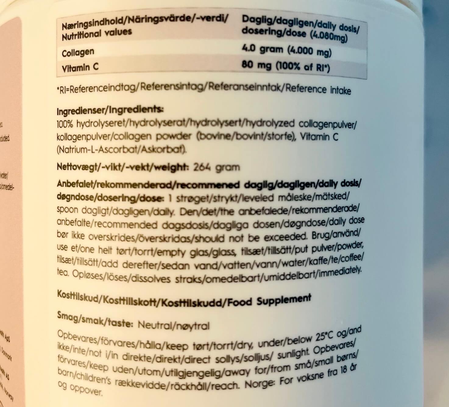 Bagside af Collagen+ fra Copenhagen Health