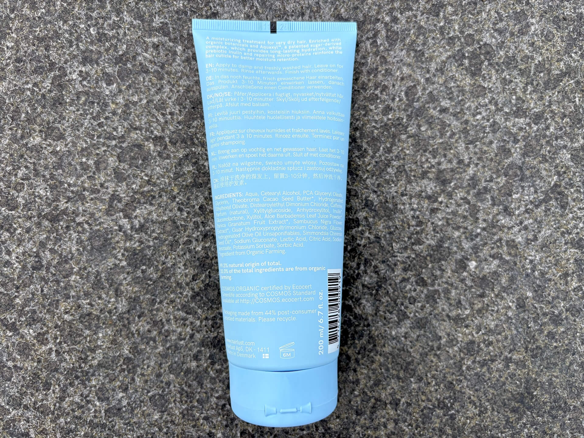 Bagside af Hairlust Moisture Hero hårkur