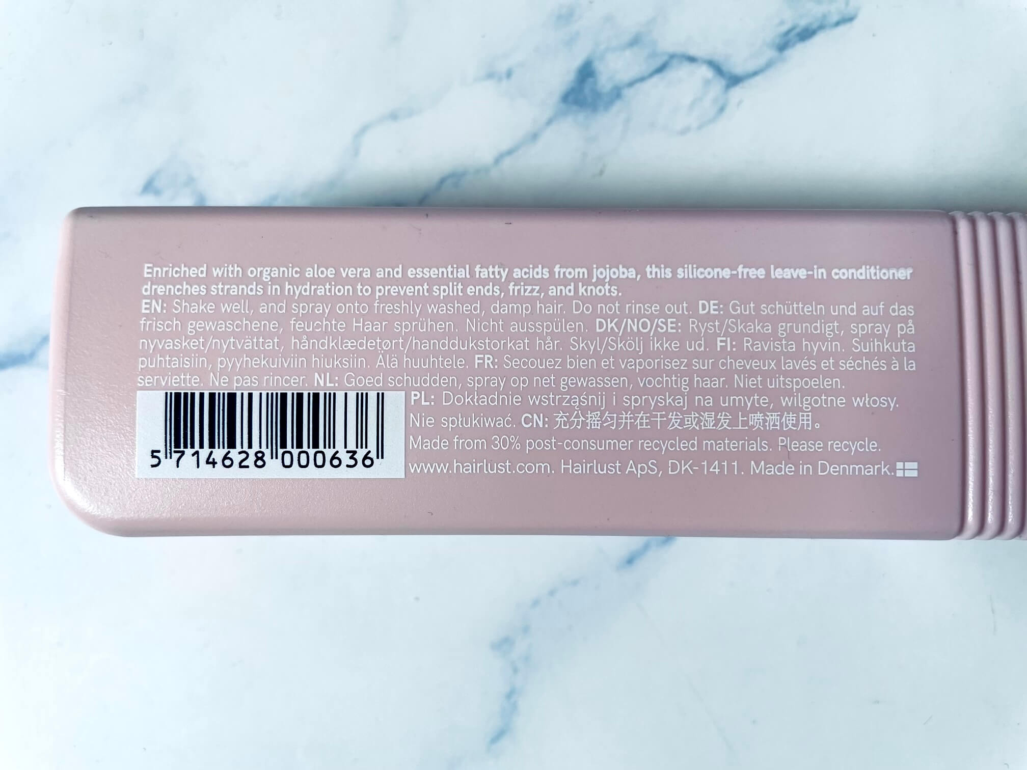 Bagside af Hairlust Split Fix leave-in-conditioner