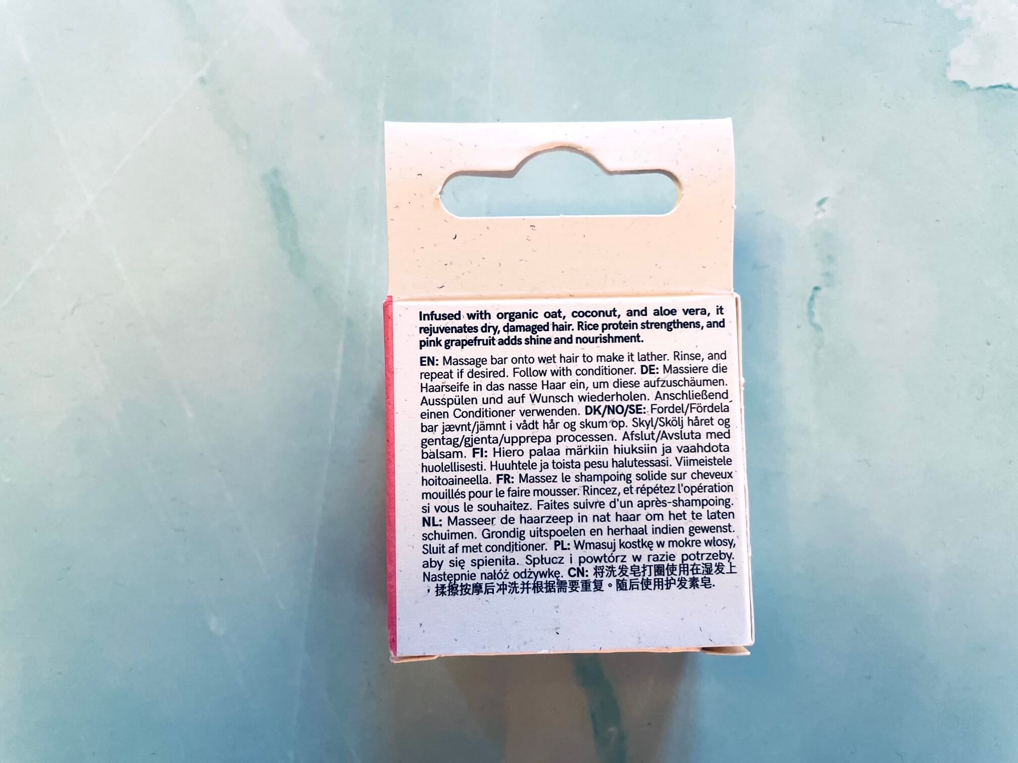 Bagside af Hairlust Strengthening shampoo bar
