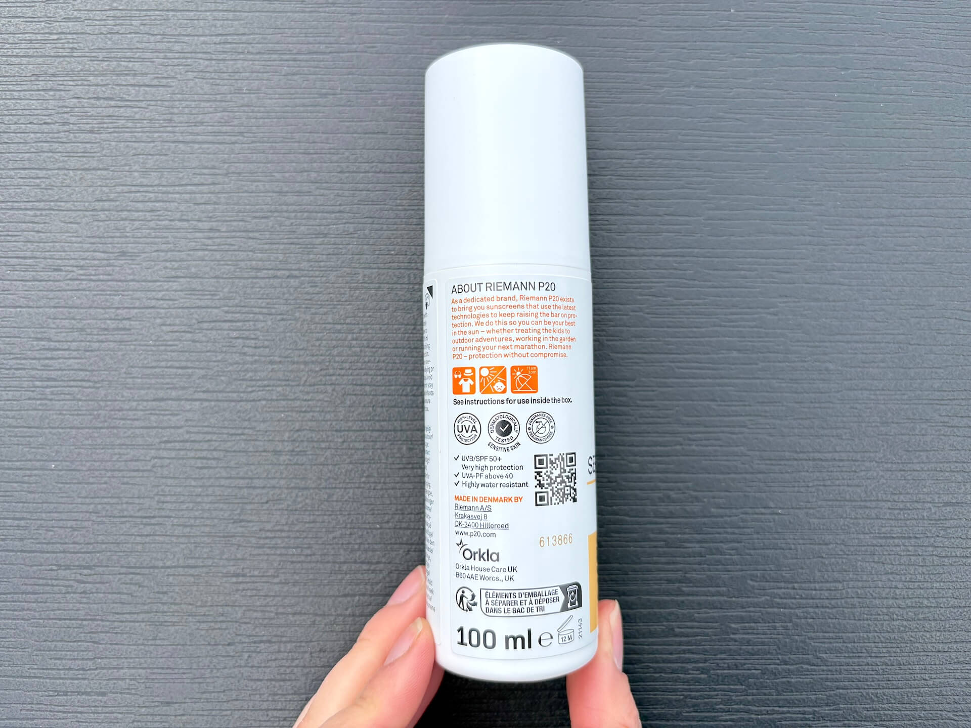 Bagside af P20 Riemann Sensitive Skin SPF 50+