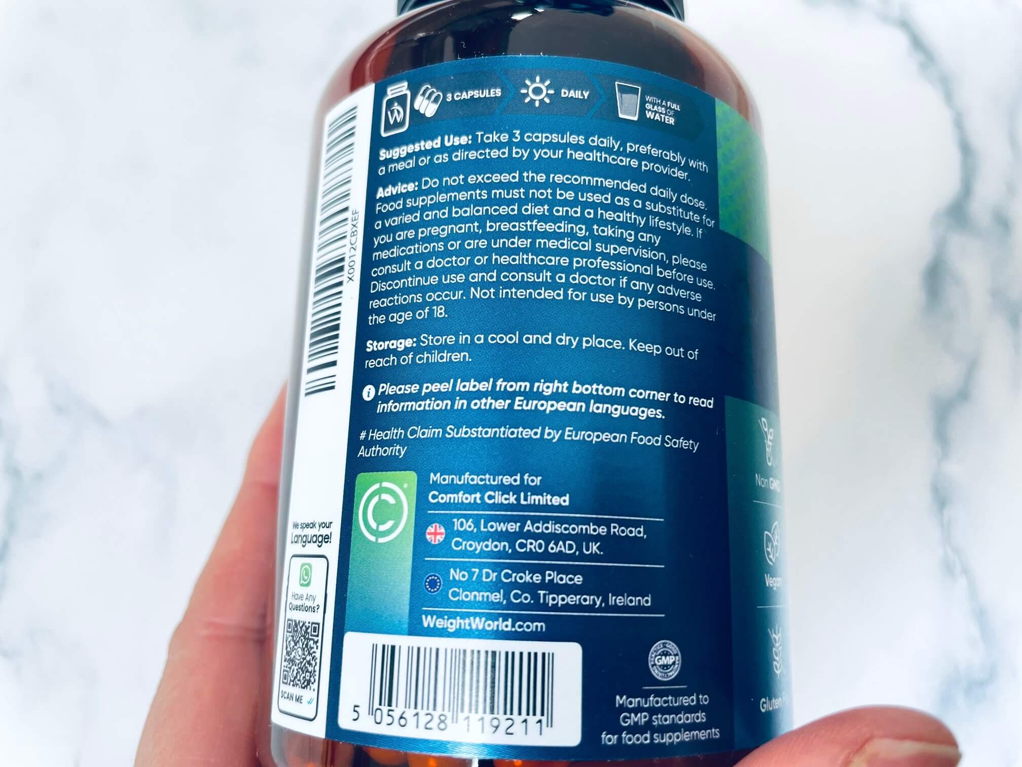 Bagside af Vegansk Kollagen fra Weightworld
