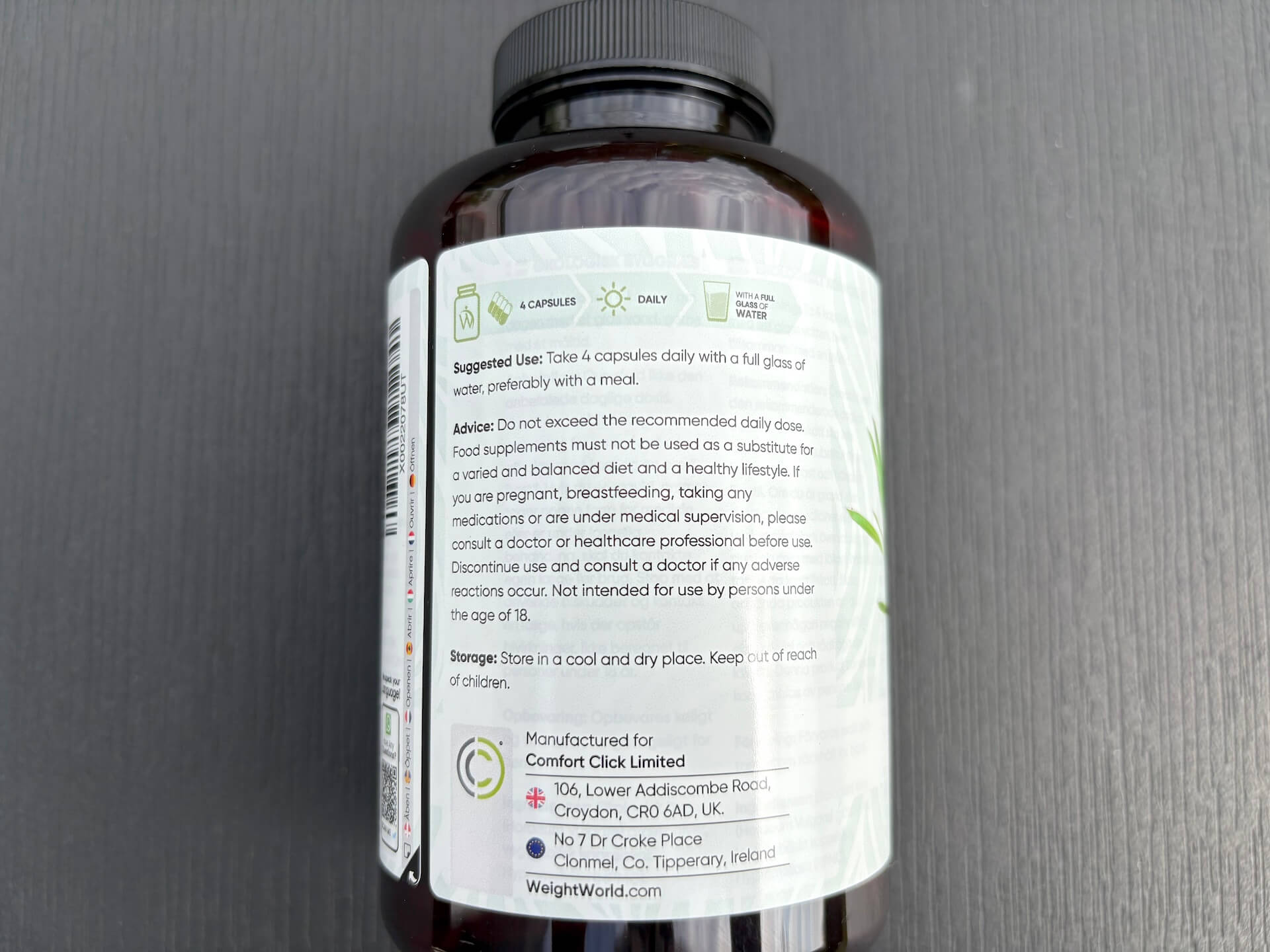 Bagside af WeightWorld Barley Grass