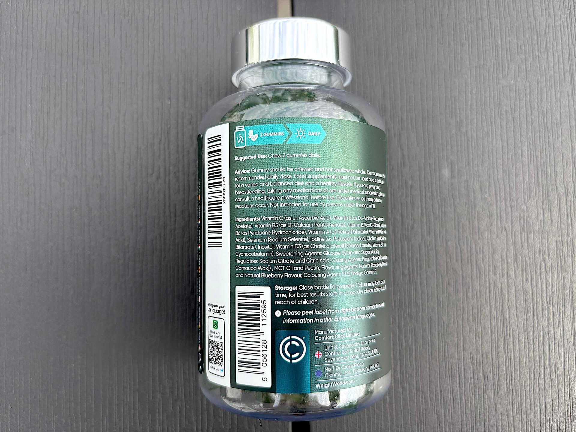 Bagside af WeightWorld Biotin Gummies
