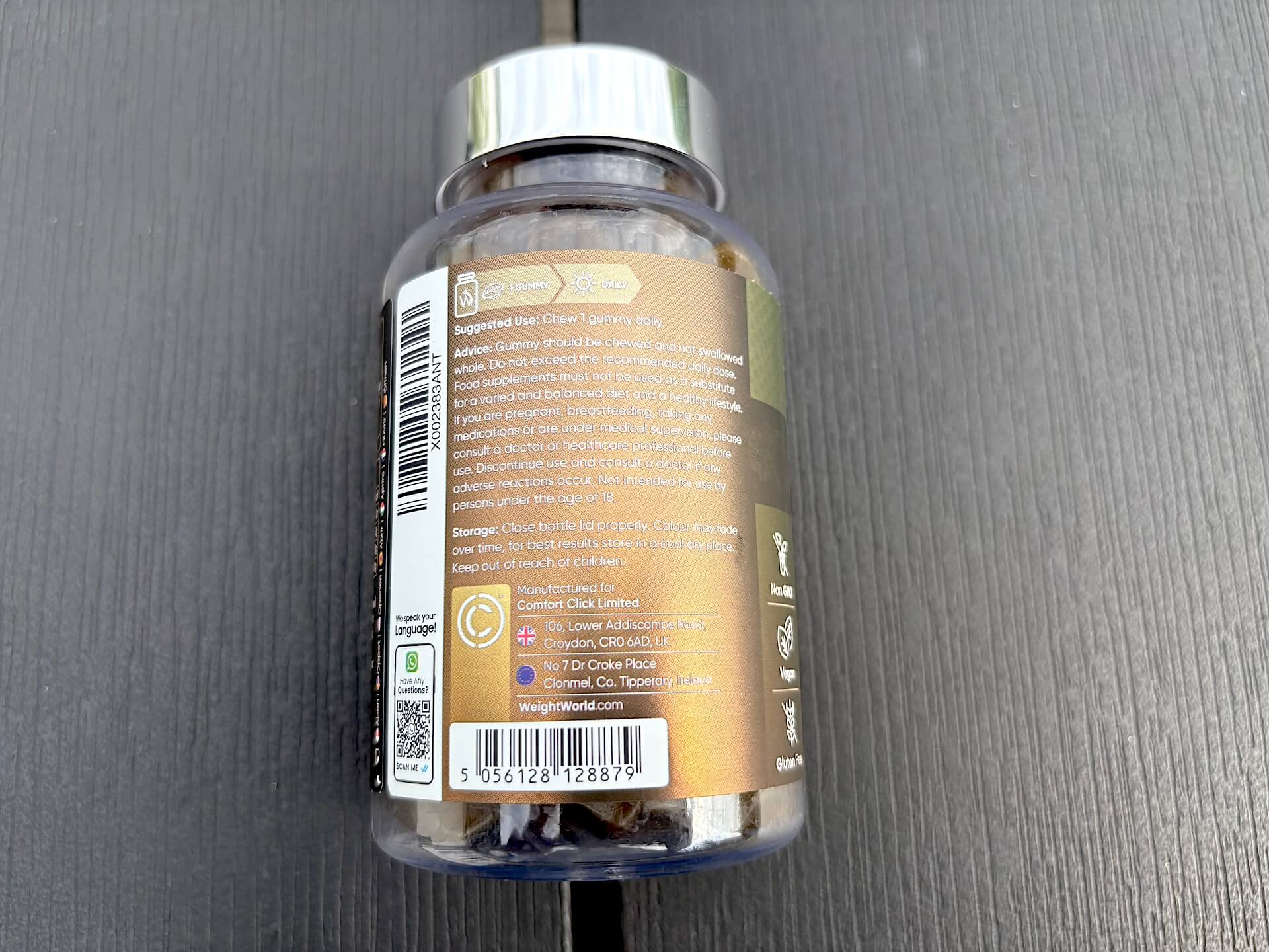 Bagside af WeightWorld Lions Mane Mushroom Gummies