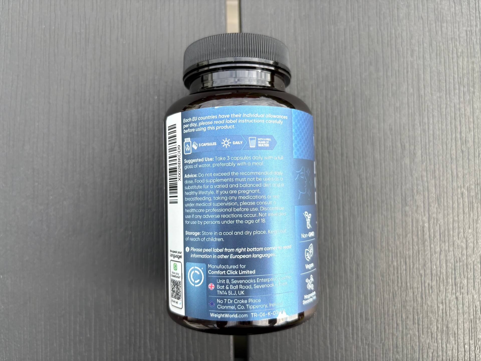 Bagside af WeightWorld Liposomal Glutathione
