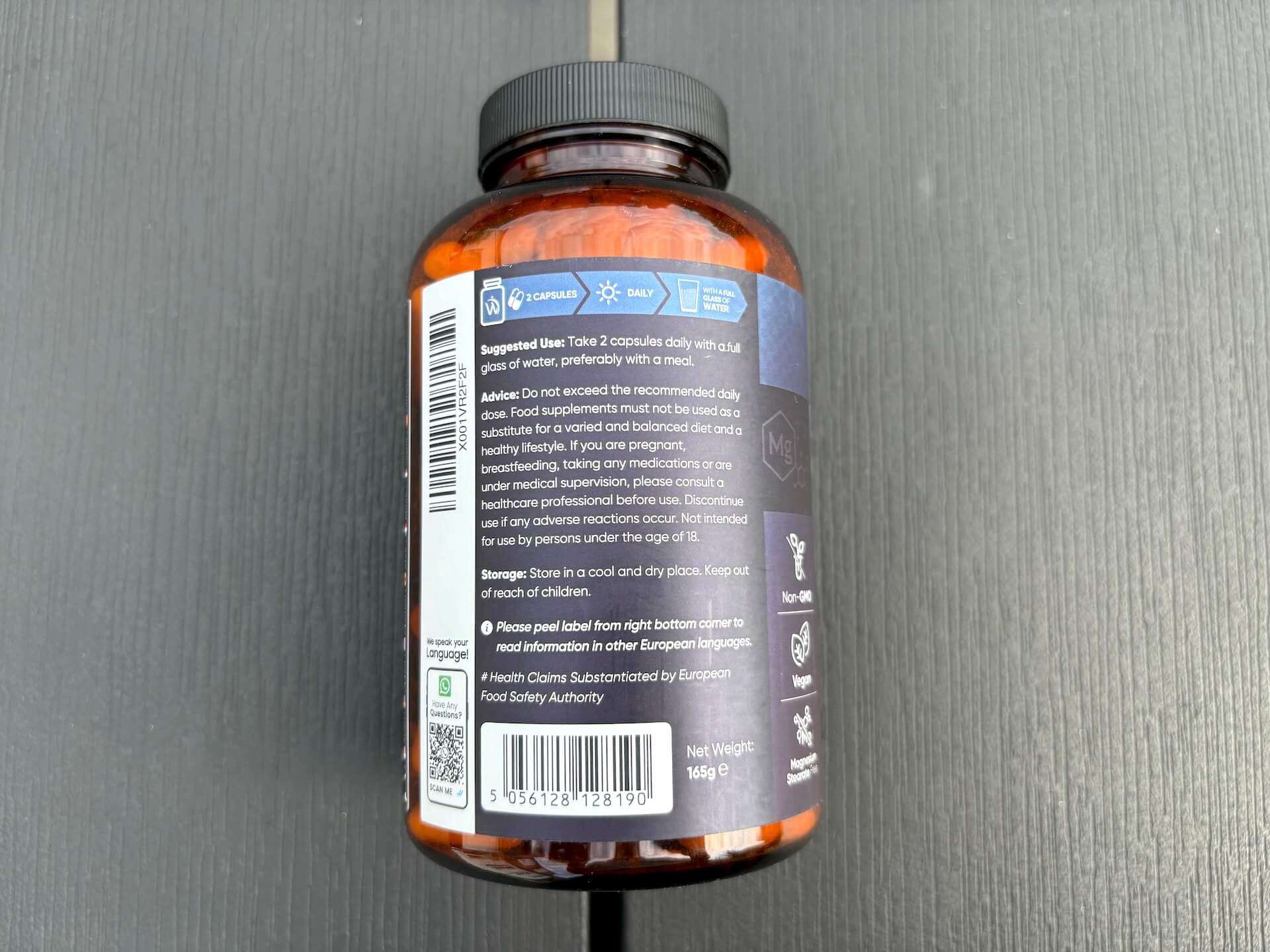 Bagside af WeightWorld Magnesium Glycinate