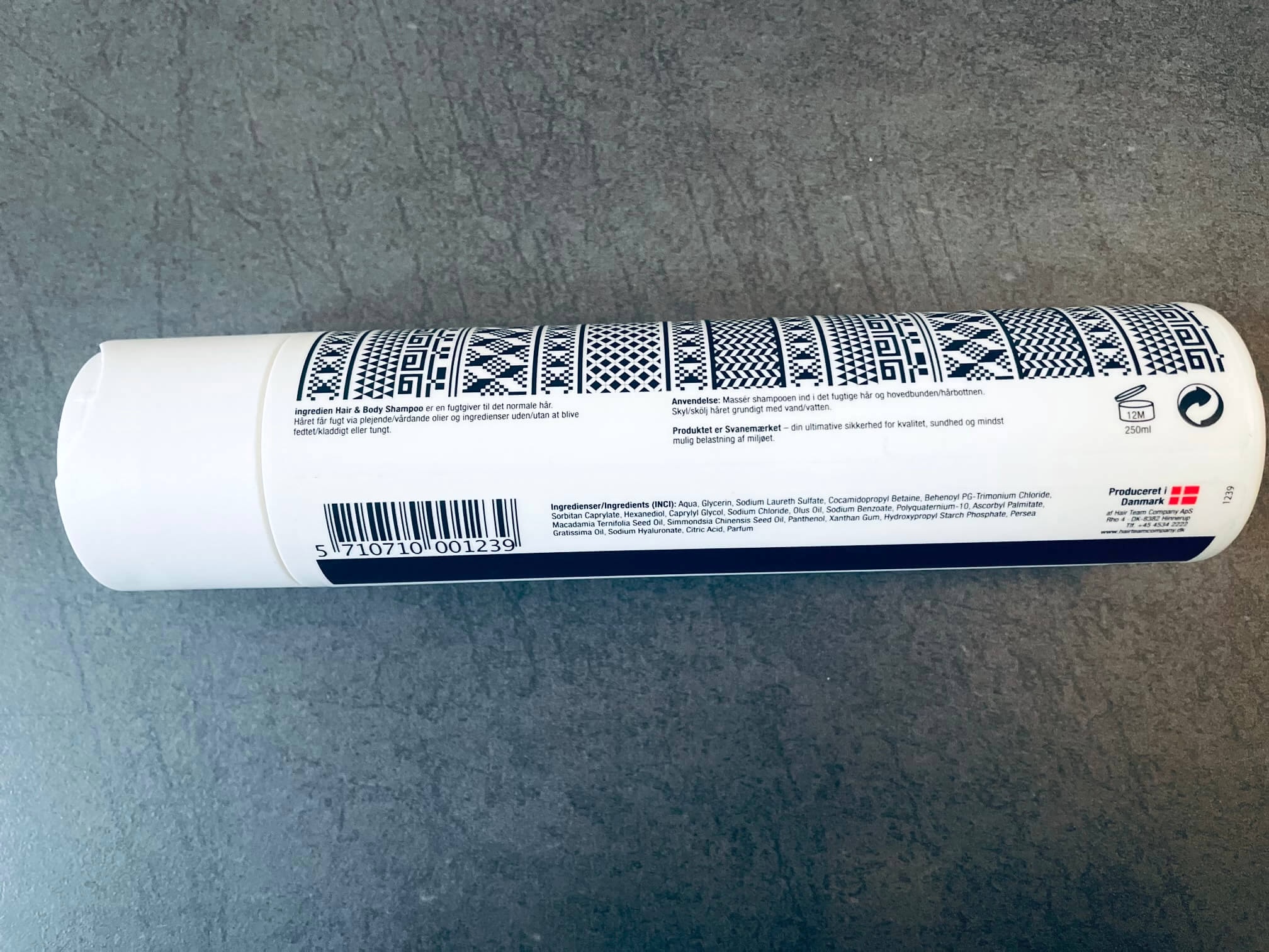 Bagside på Ingredien Hair & Body shampoo