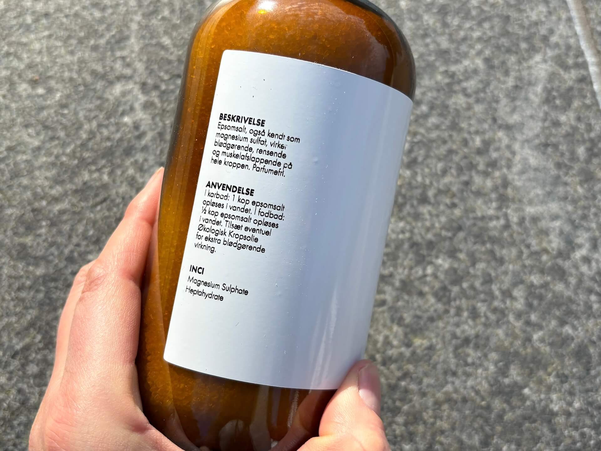 Beskrivelse og indhold i Naturligolie Epsom Salt