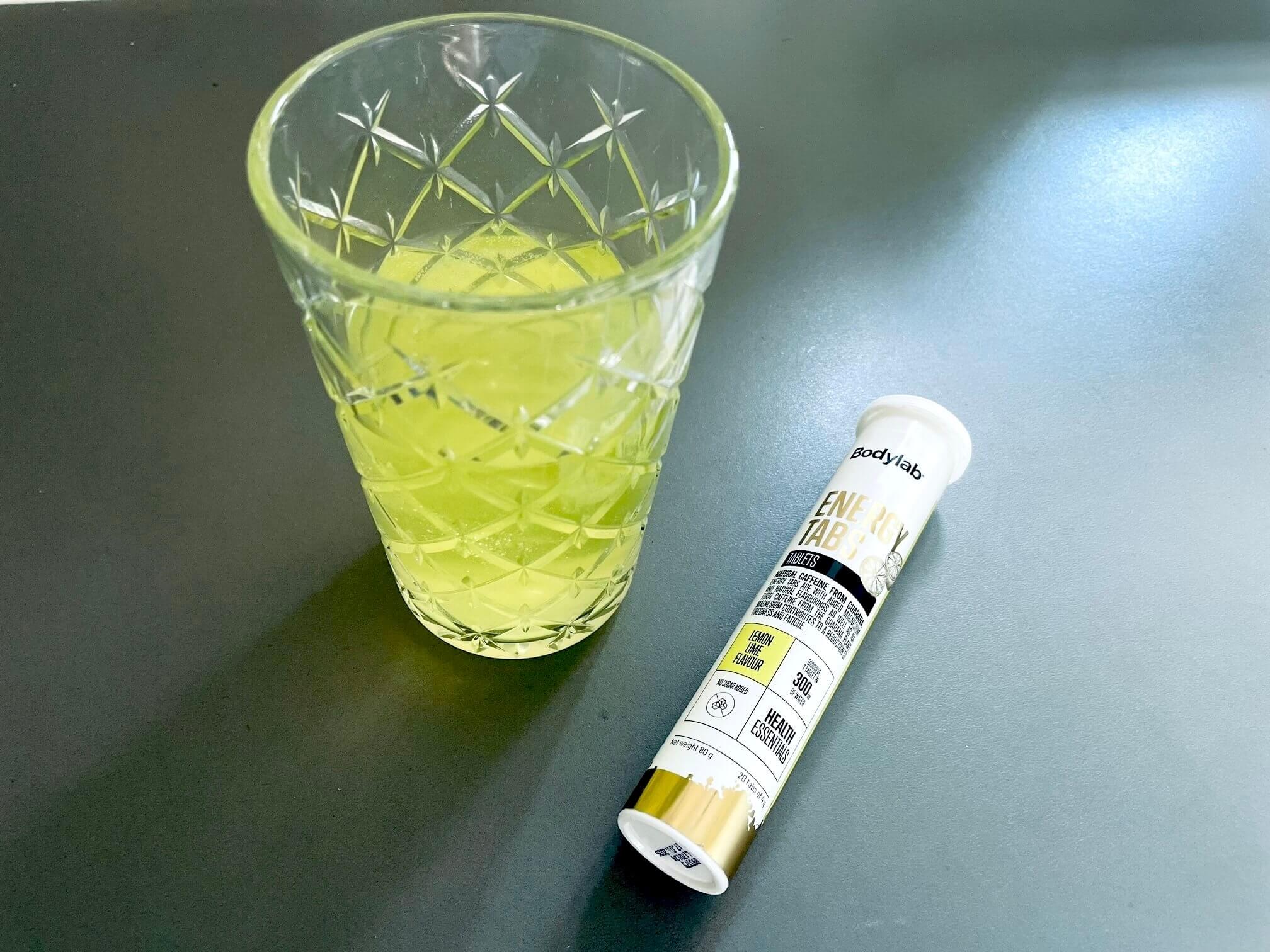 Bodylab Energy Tabs opløst i vand