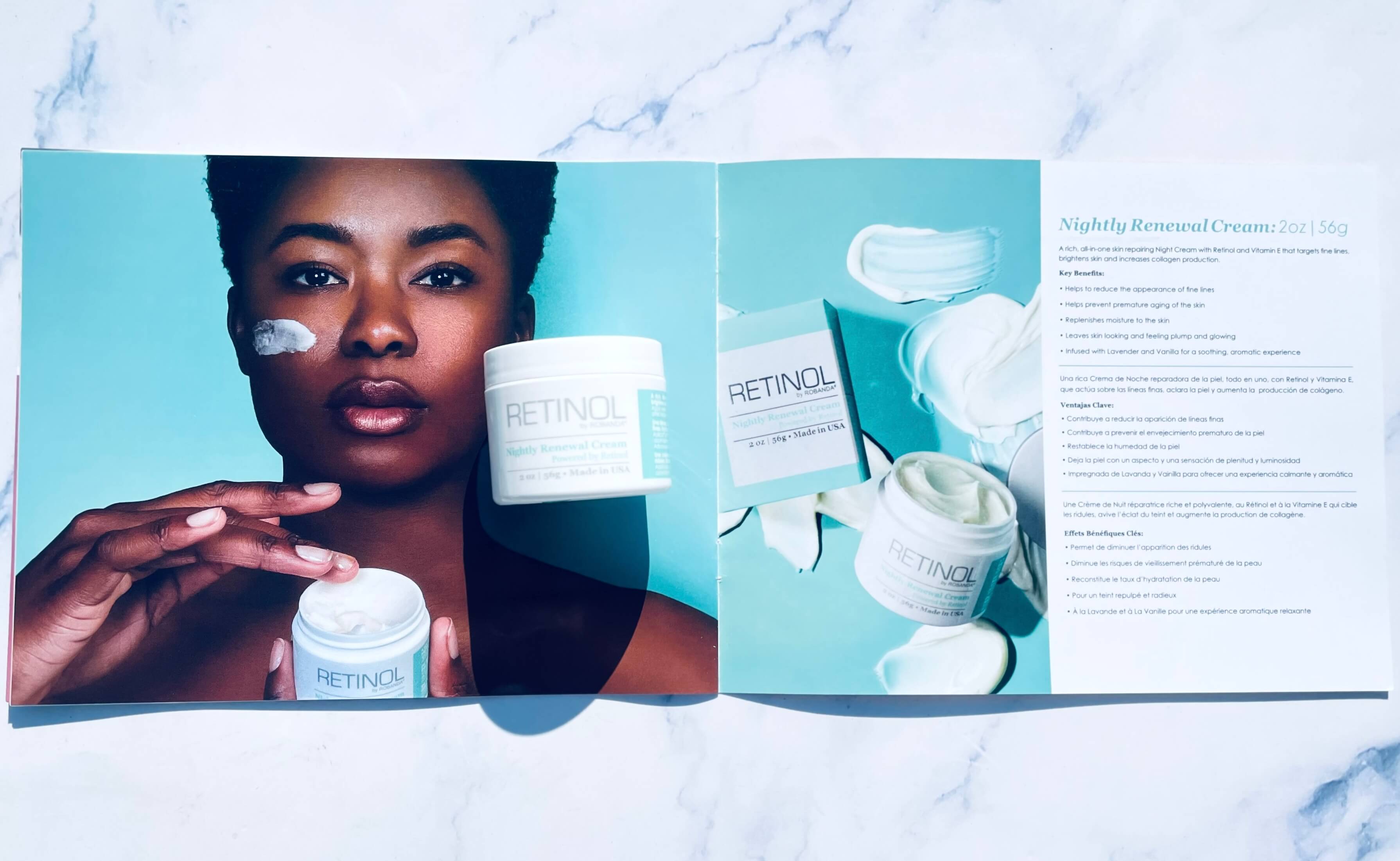 Brochure med Retinol By Robanda Nightly Renewal