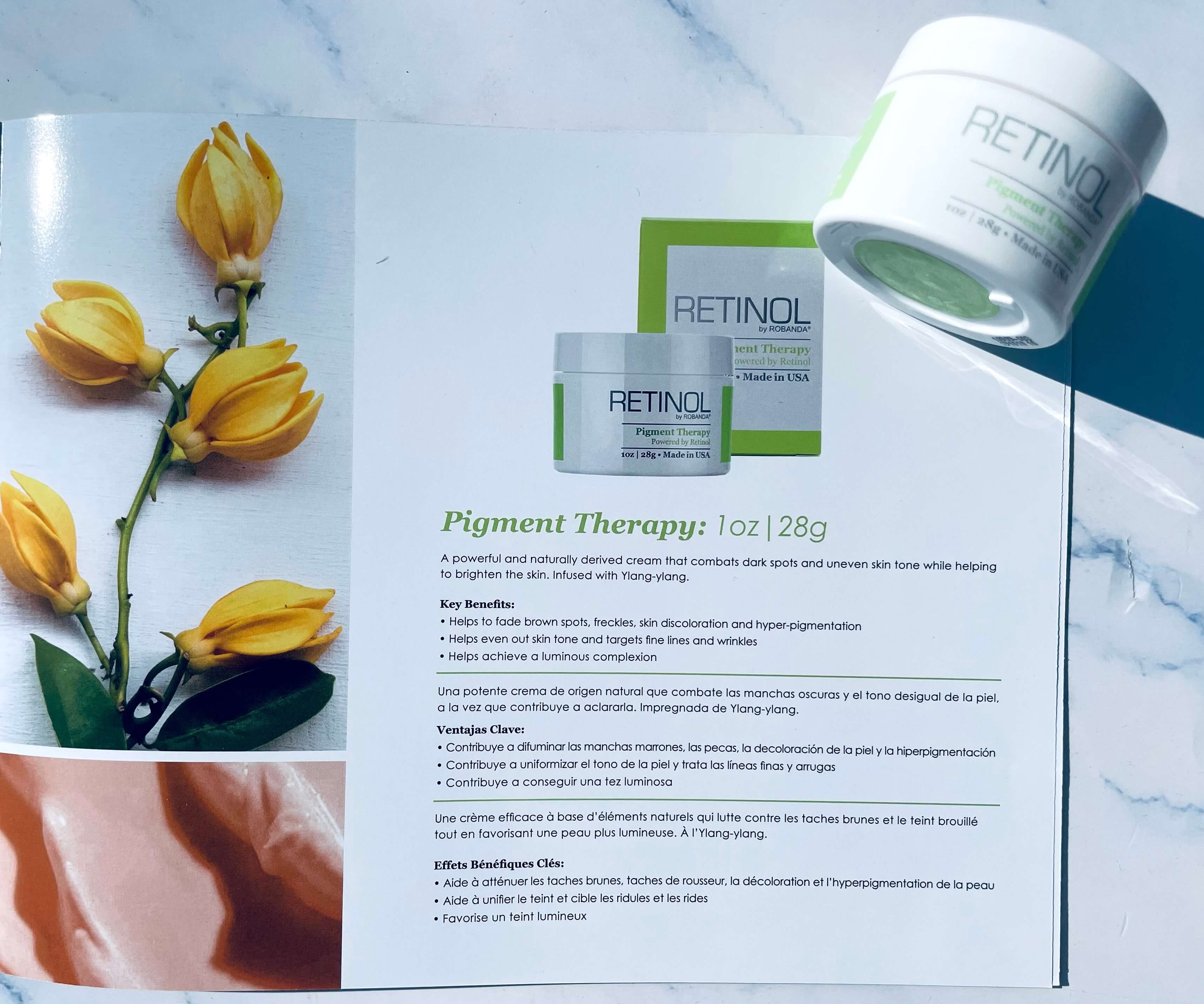 Brochure med Retinol By Robanda Pigment Therapy