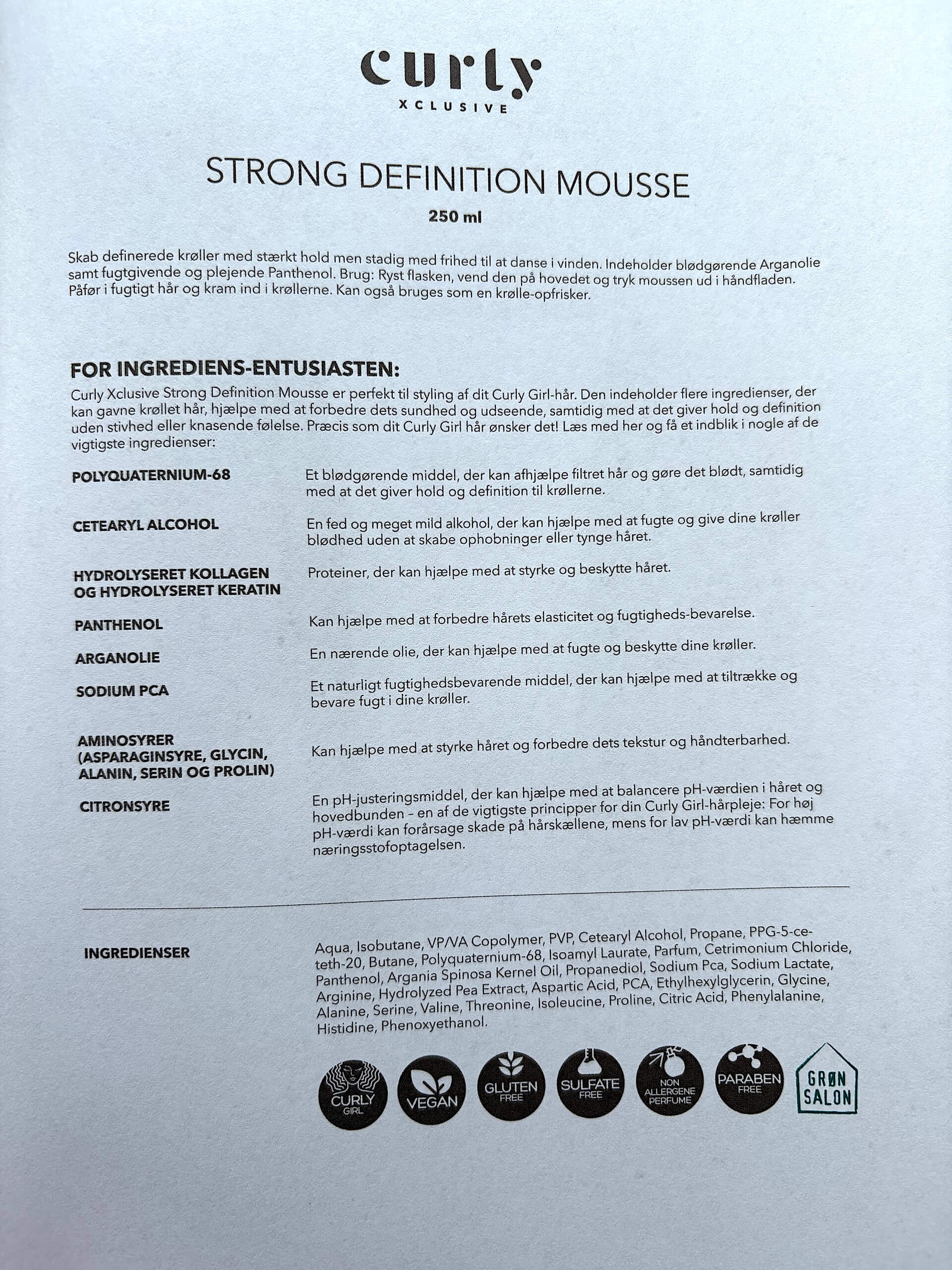 Brochure om IdHAIR Curly Xclusive Strong Definition Mousse