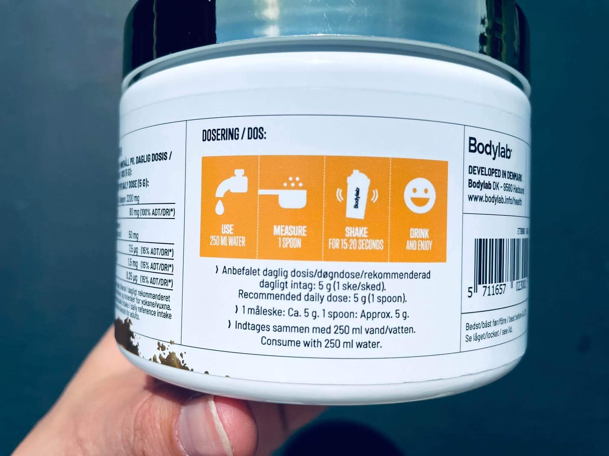 Brugsanvisning på Bodylab Collagen