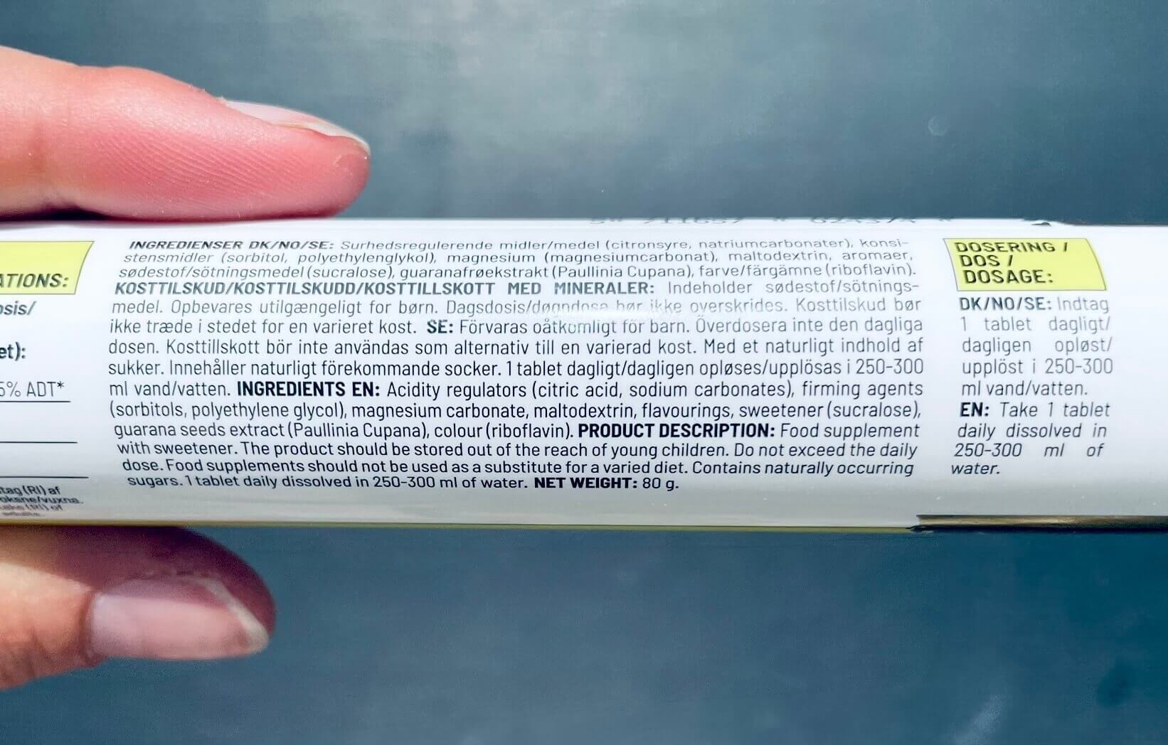 Brugsanvisning på Bodylab Energy Tabs