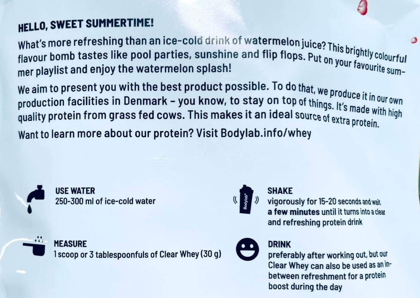 Brugsanvisning til Bodylab Clear Whey