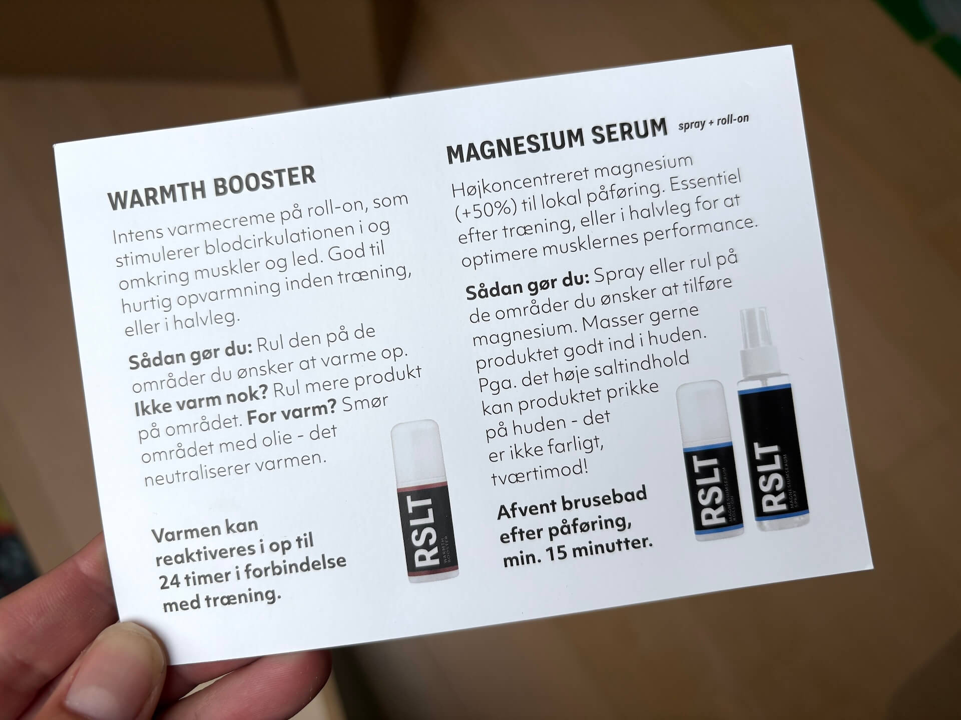 Brugsanvisning til RSLT Warmth Booster