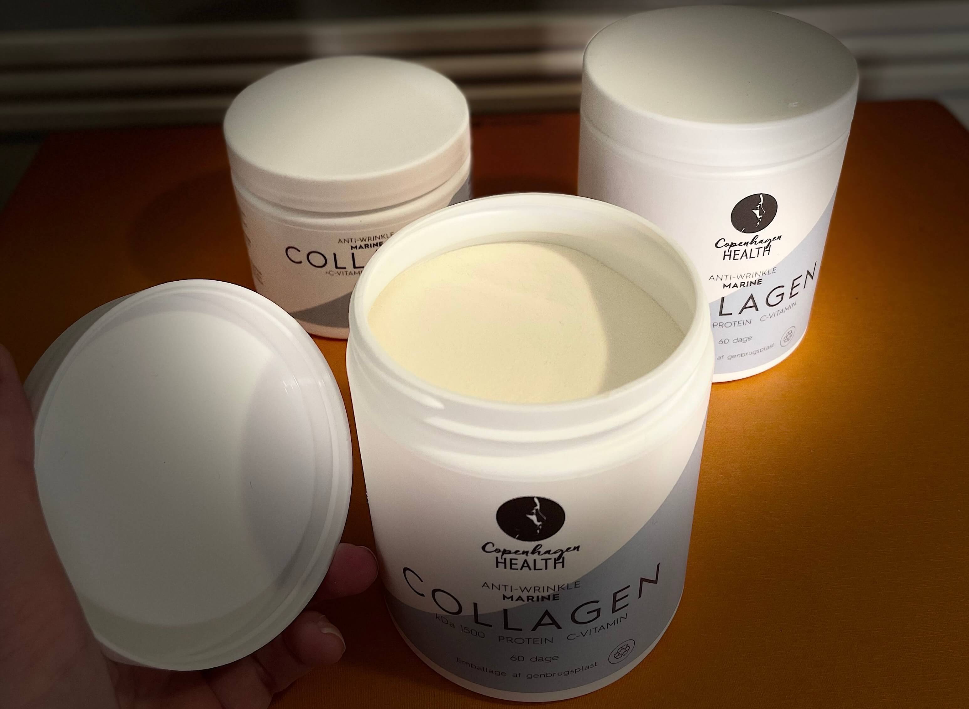 Copenhagen Health marine collagen åben med andre i baggrunden