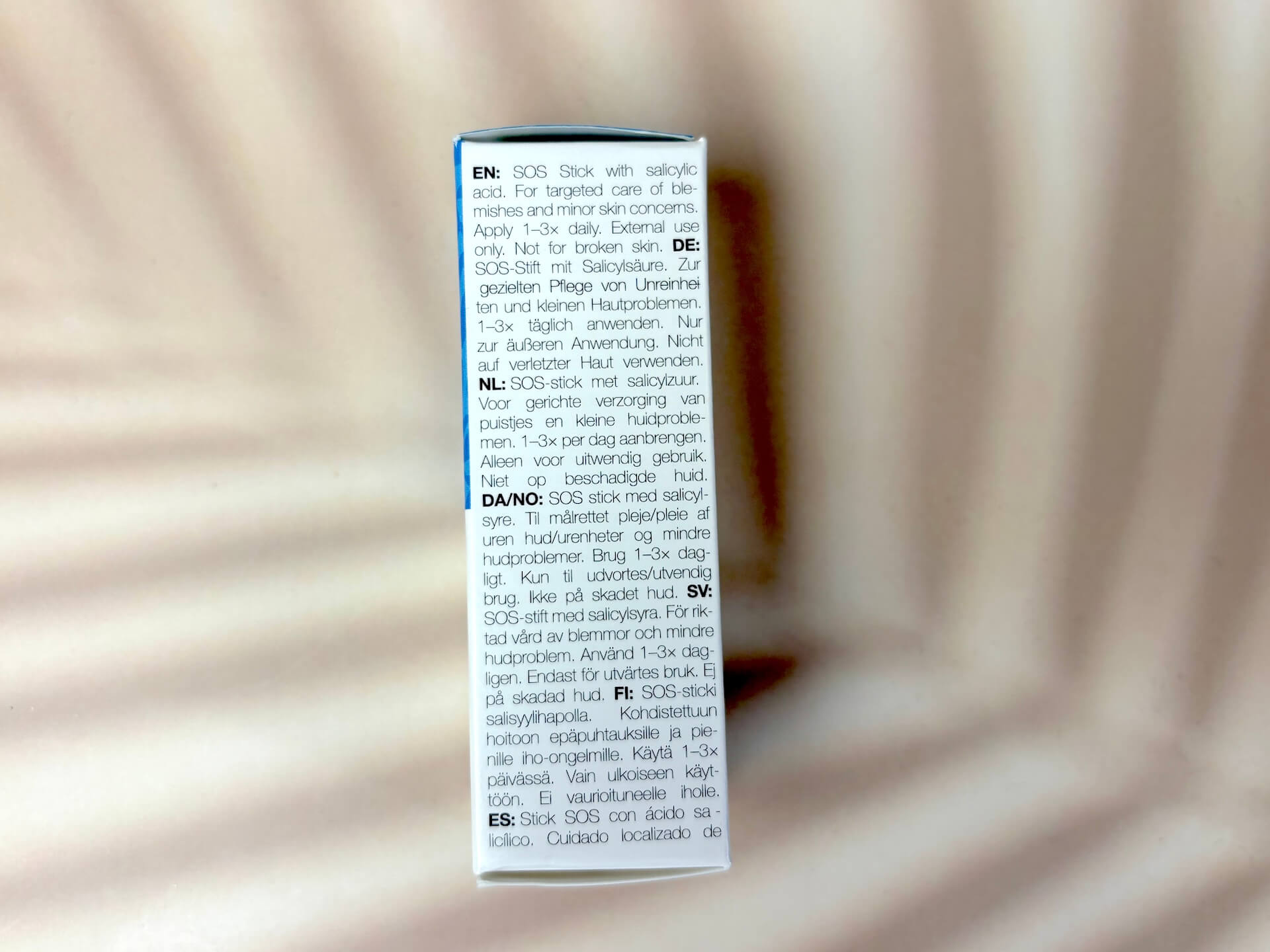 Dansk vejledning på Australian Bodycare Salicylic Acid SOS Stick