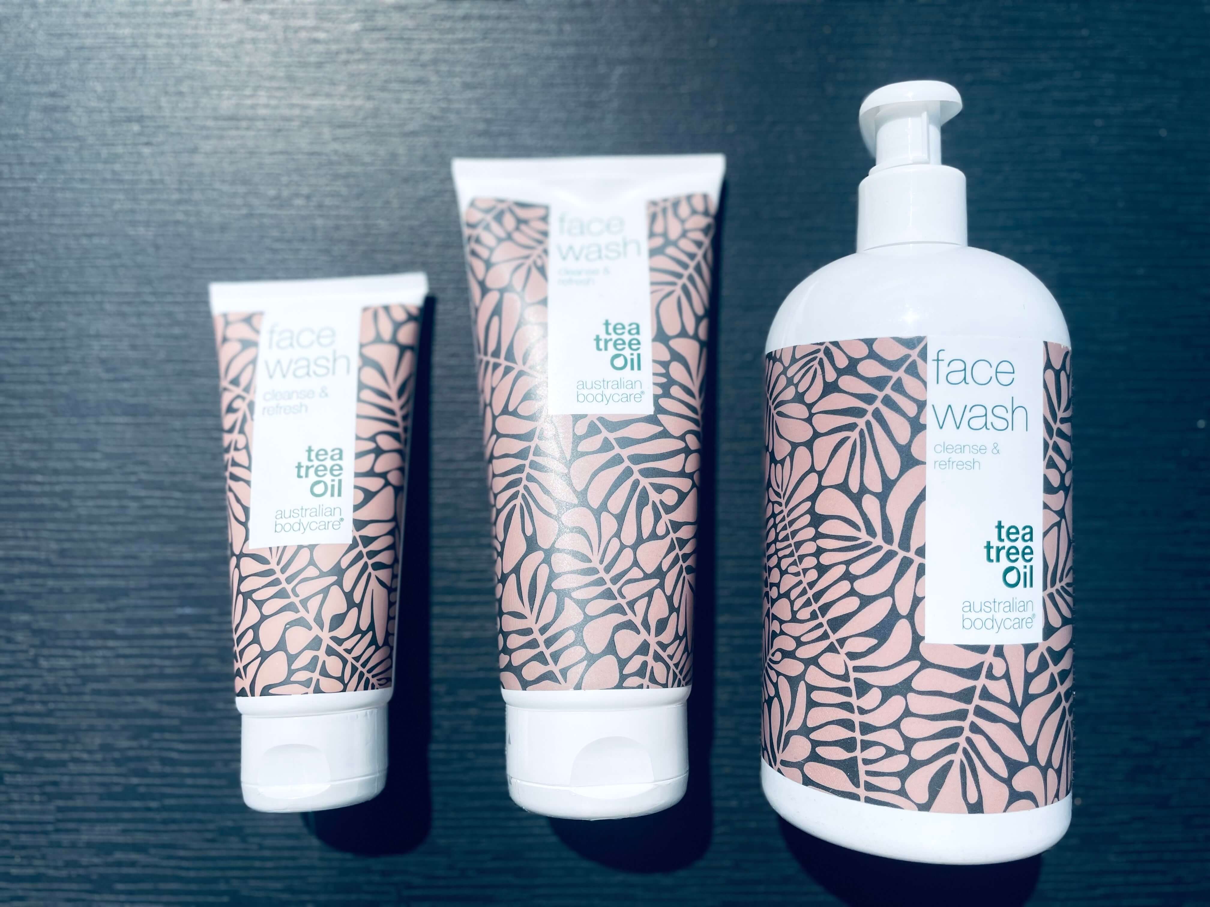 Forskellige størrelser med Face Wash fra Australian Bodycare