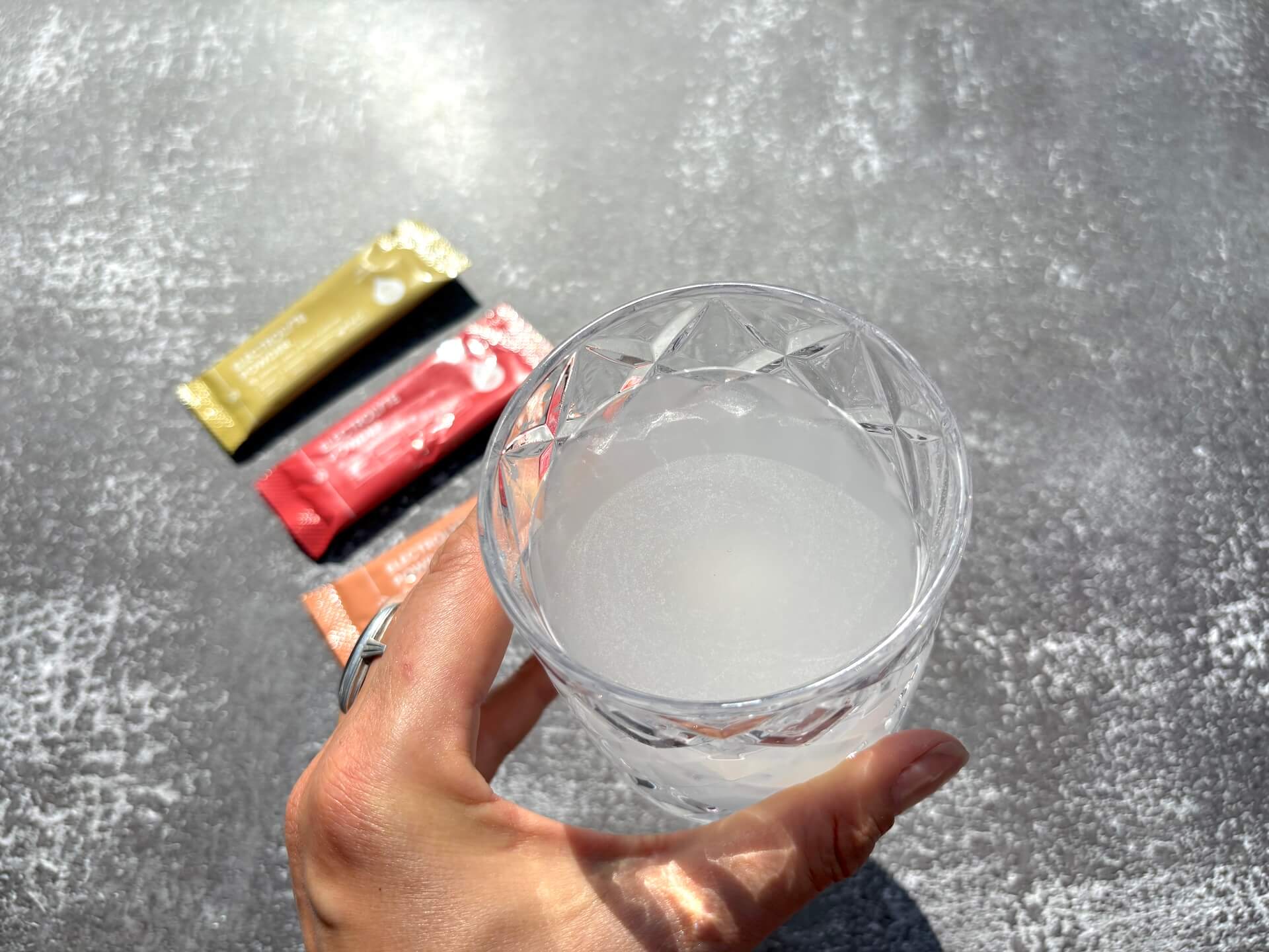 Glas med opblandet Weightworld Electrolyte Powder