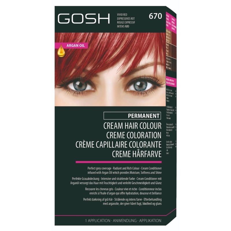 GOSH Hair Colour - 670 Vivid Red (6.6) 