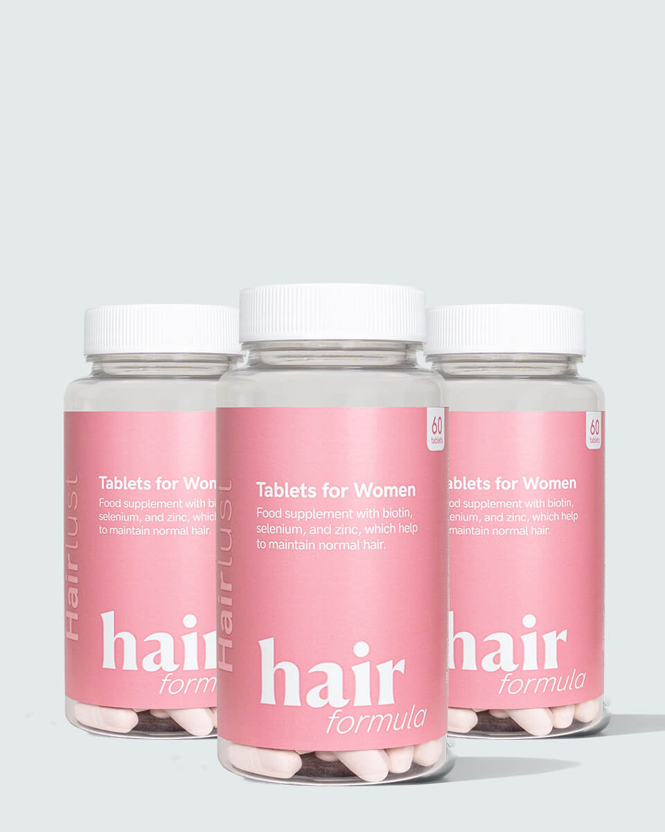 Hair Formula tablet hårvitaminer til kvinder med tre bøtter