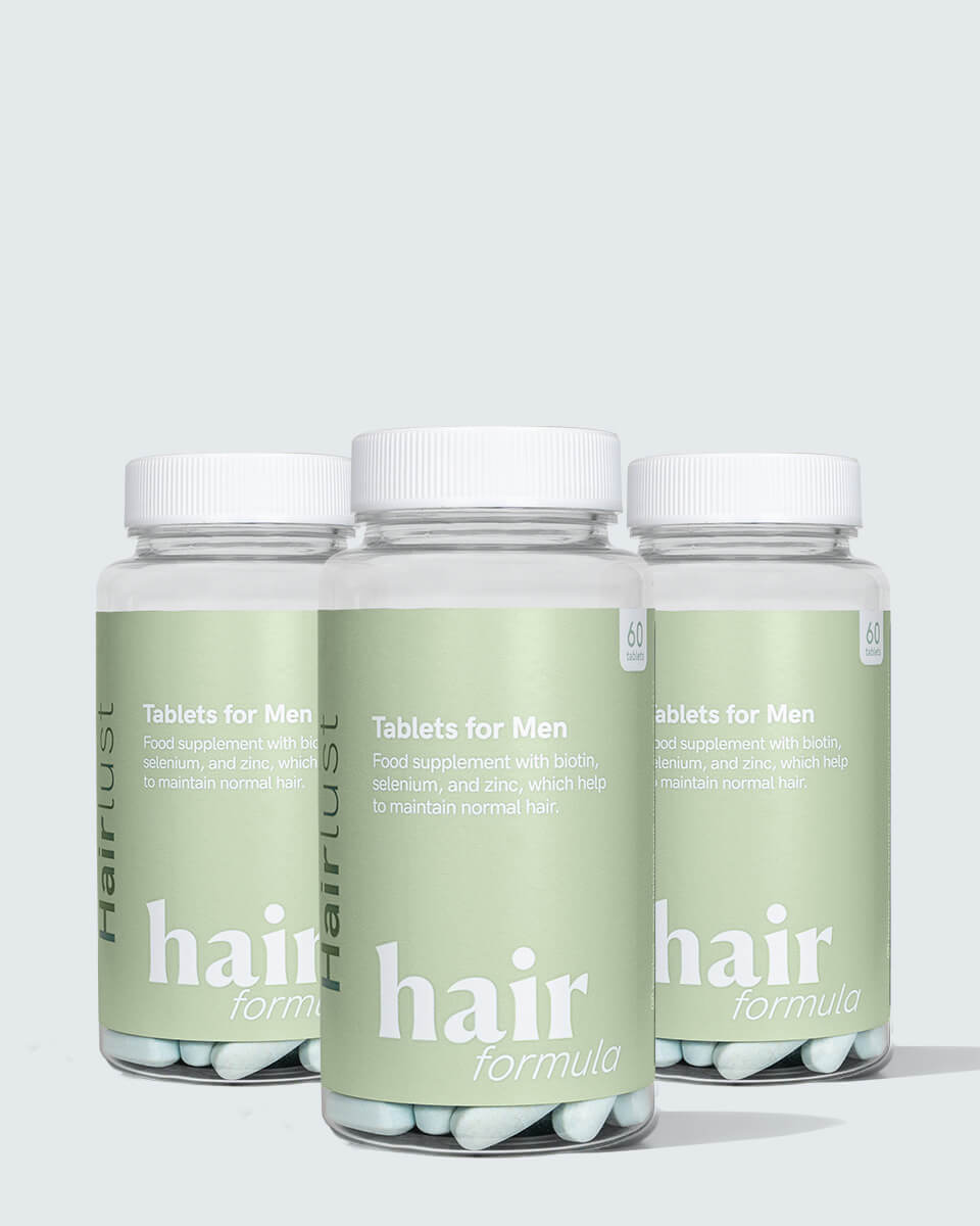 Hair Formula tablet hårvitaminer til mænd med tre bøtter