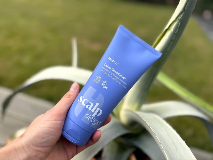 Hairlust Scalp Delight Detox Conditioner i hånd
