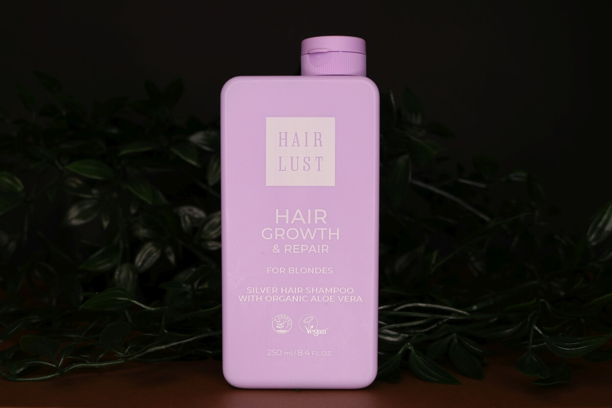 Hairlust silver shampoo med plante bag