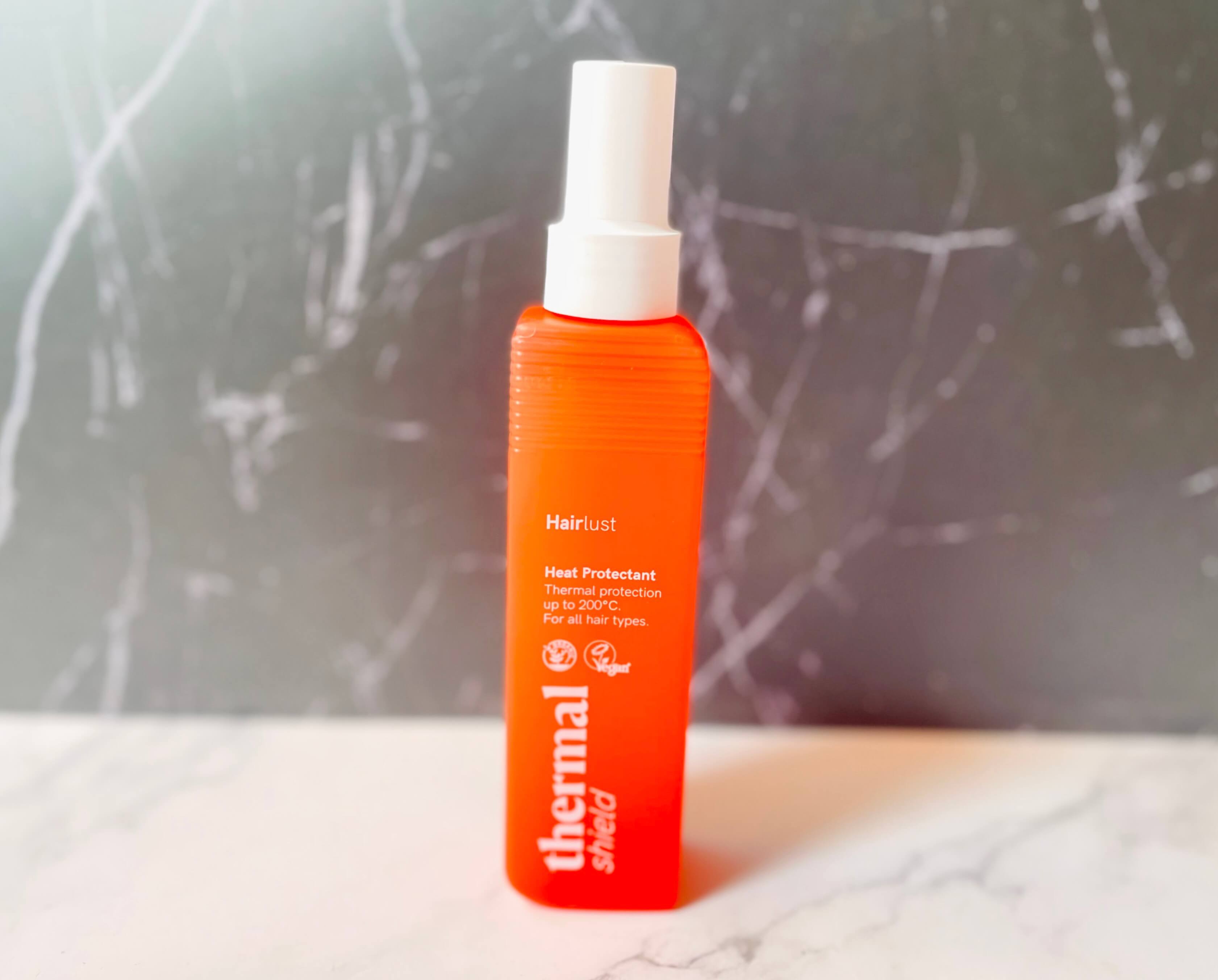 Hairlust Thermal Shield Heat Protectant på badeværelse