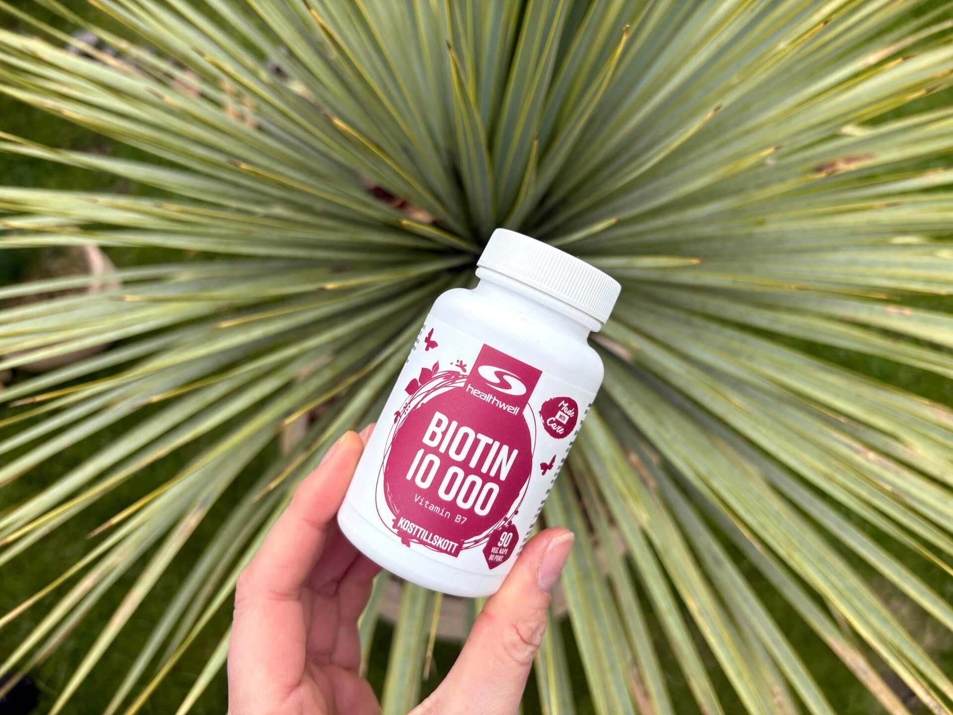 Healthwell Biotin 10000 i hånd