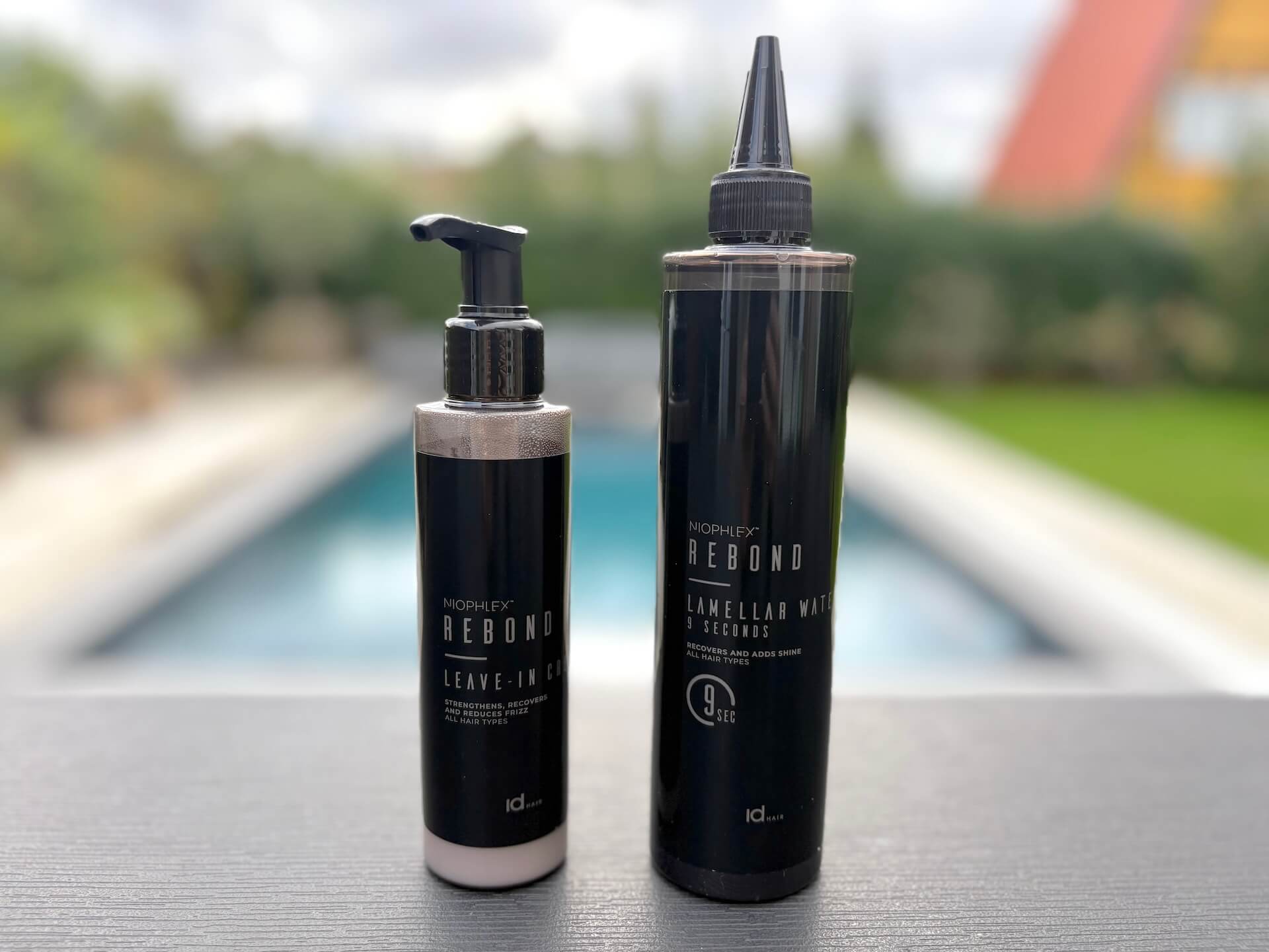 IdHAIR Niophlex Rebond Lamellar Water ved siden af leave-in-cream