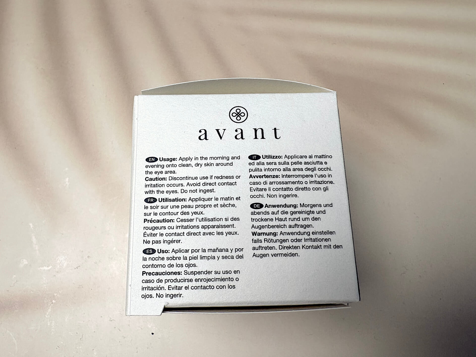 Info om brug af Avant Skincare Hyaluronic Acid Molecular Boost Eye Cream