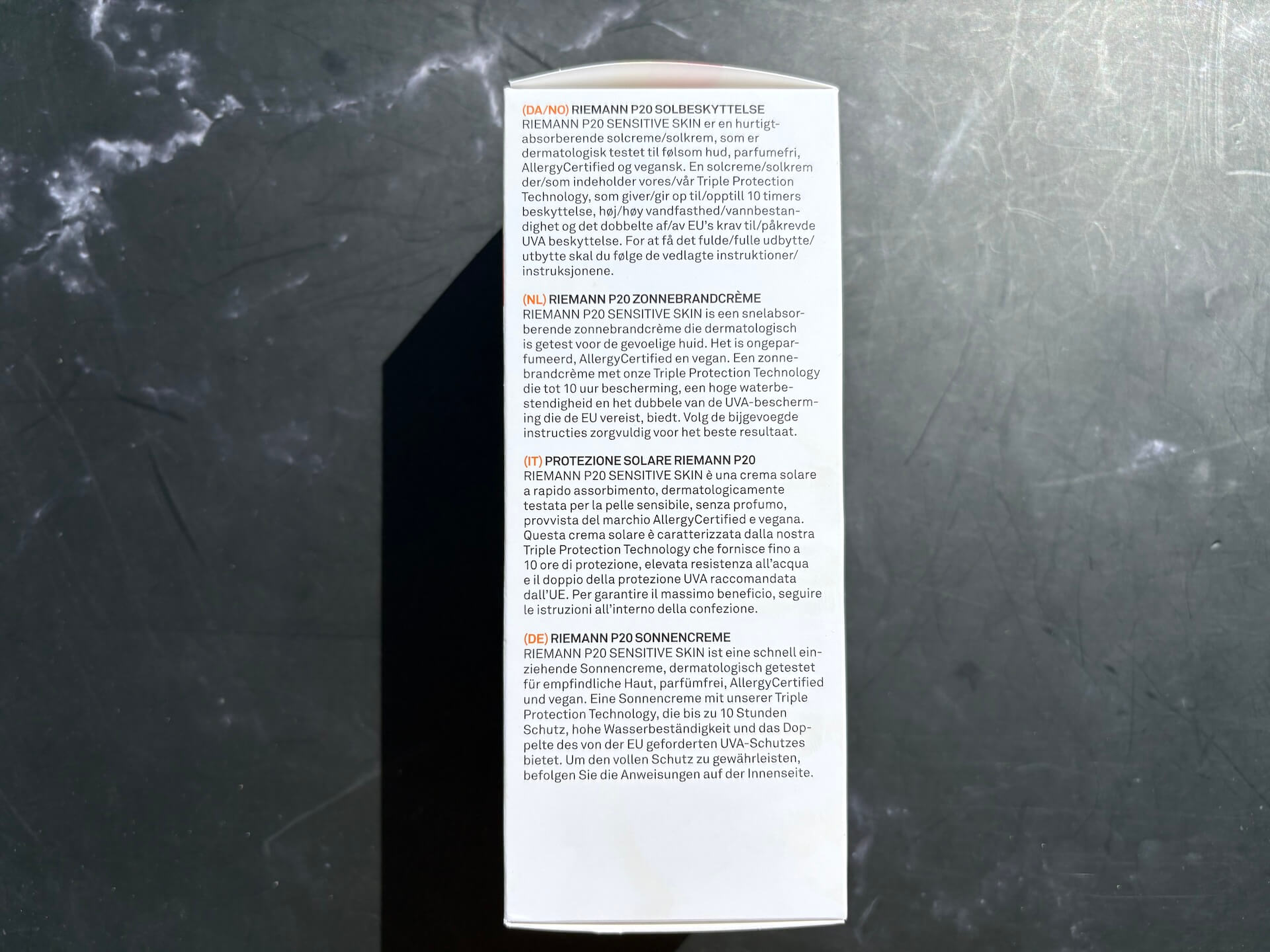 Info på P20 Riemann Sensitive Skin SPF 30 solcreme