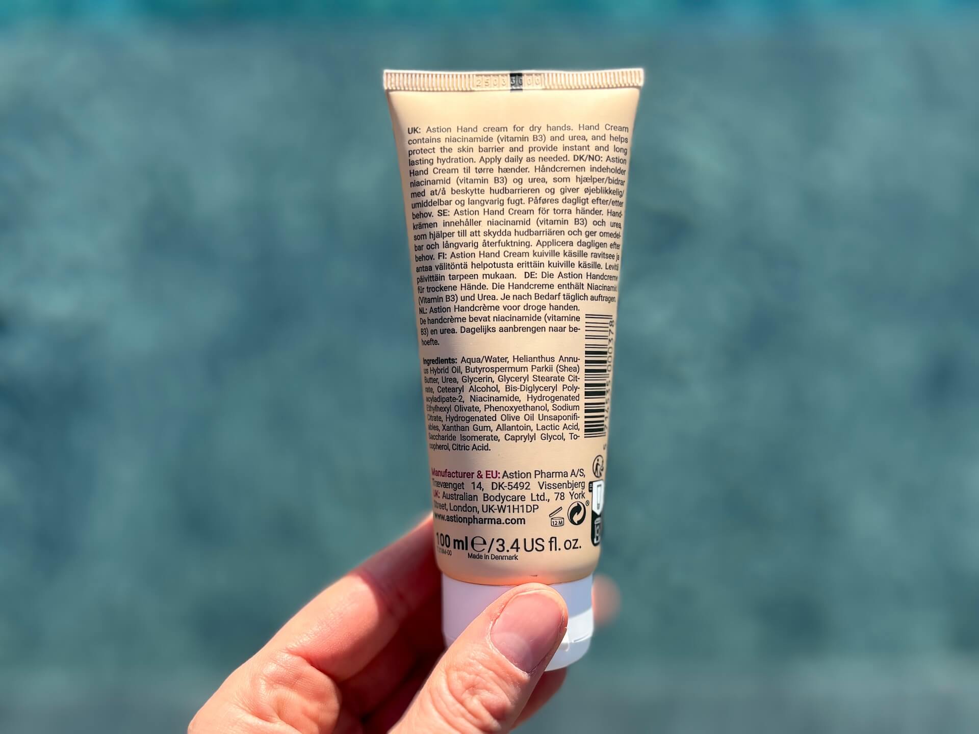 Ingredienser i Astion Hand Cream