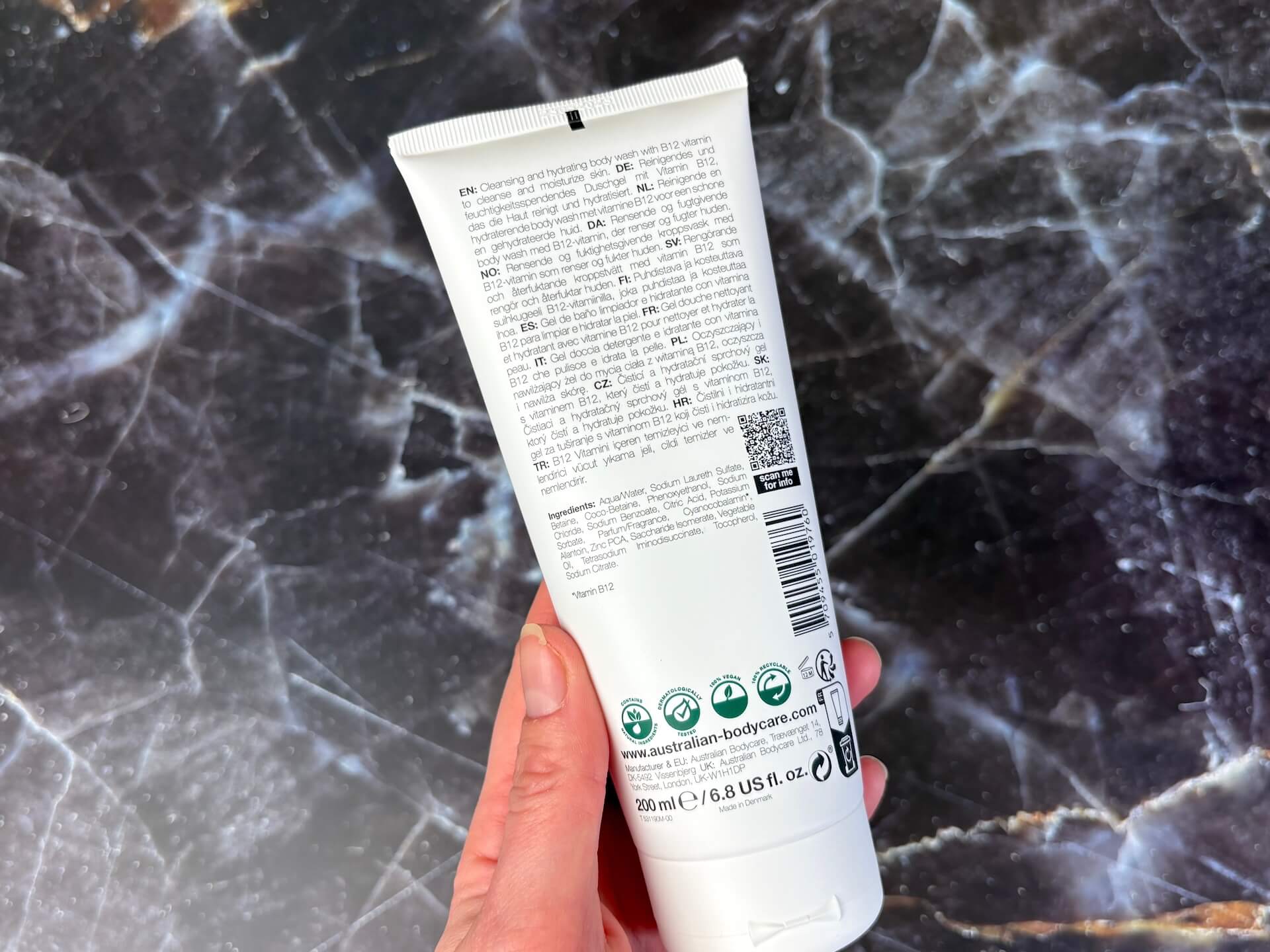 Ingredienser i Australian Bodycare B12 Body Wash