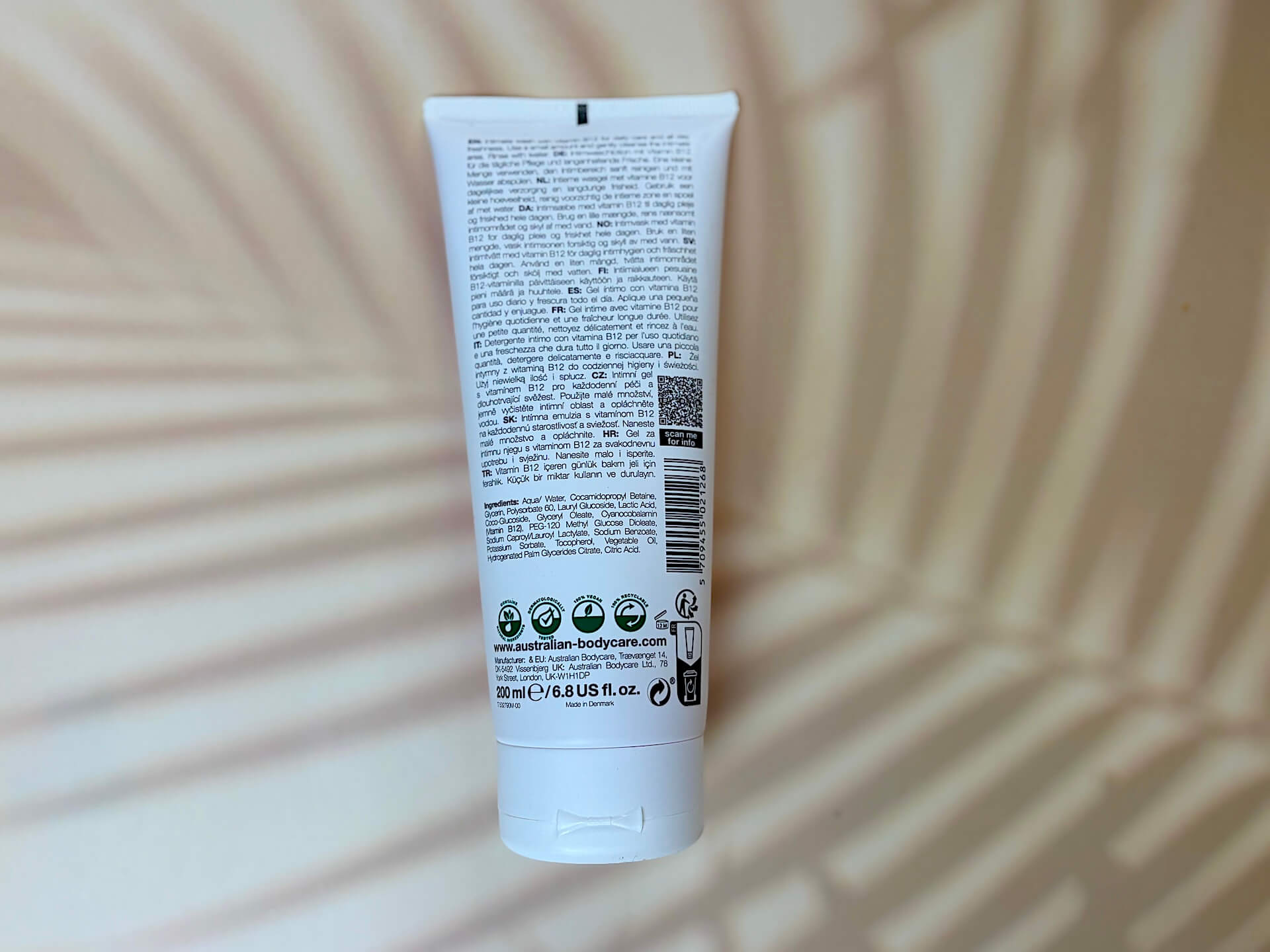 Ingredienser i Australian Bodycare B12 Intim Wash