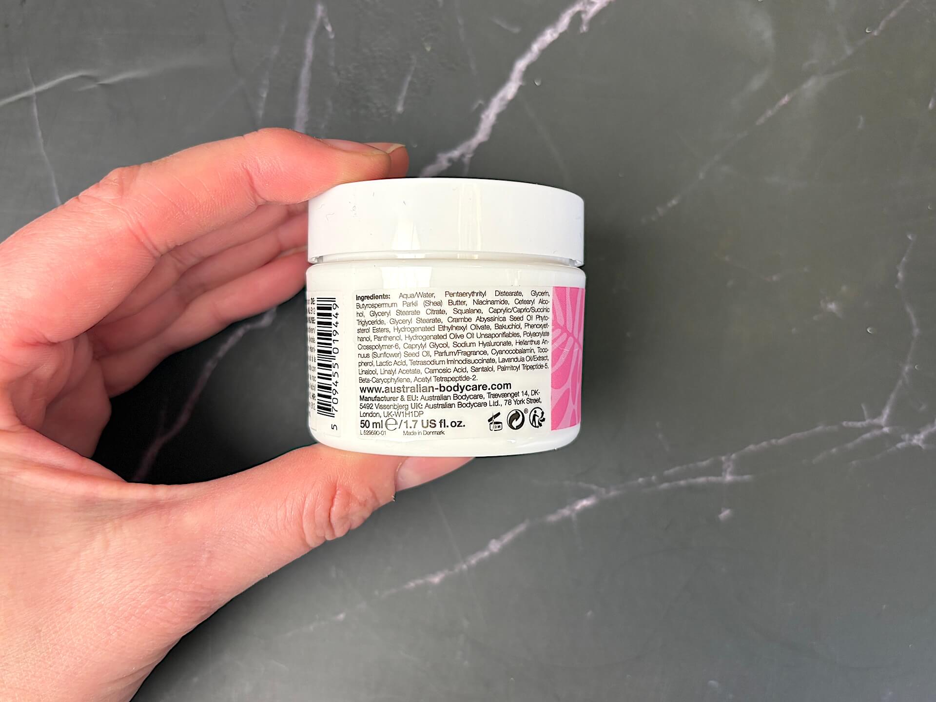 Ingredienser i Australian Bodycare B12 Night Cream