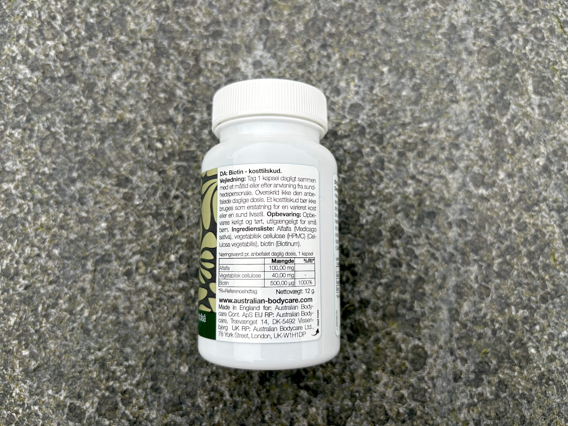 Ingredienser i Australian Bodycare Biotin Vitamins
