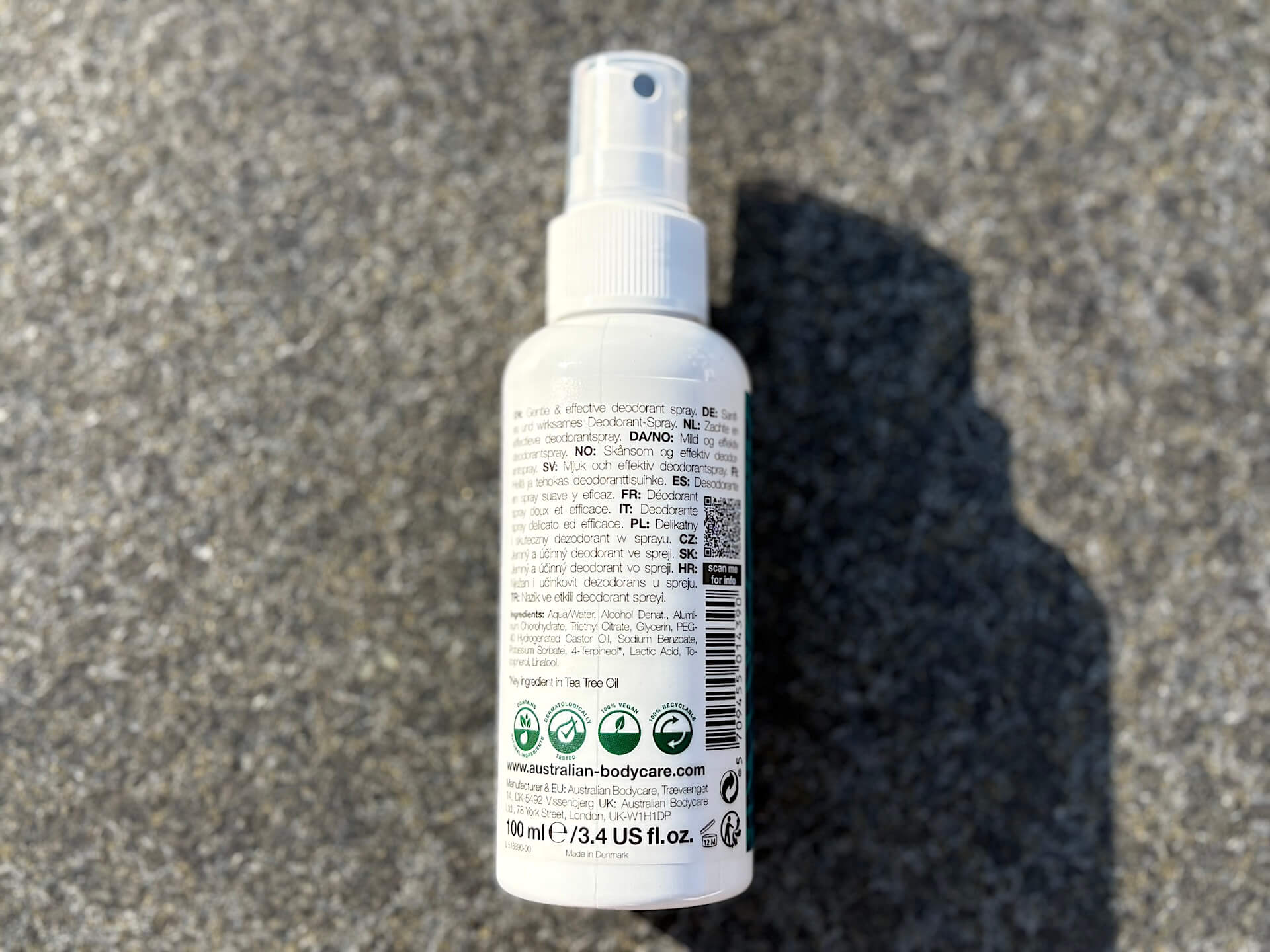 Ingredienser i Australian Bodycare Deo Spray