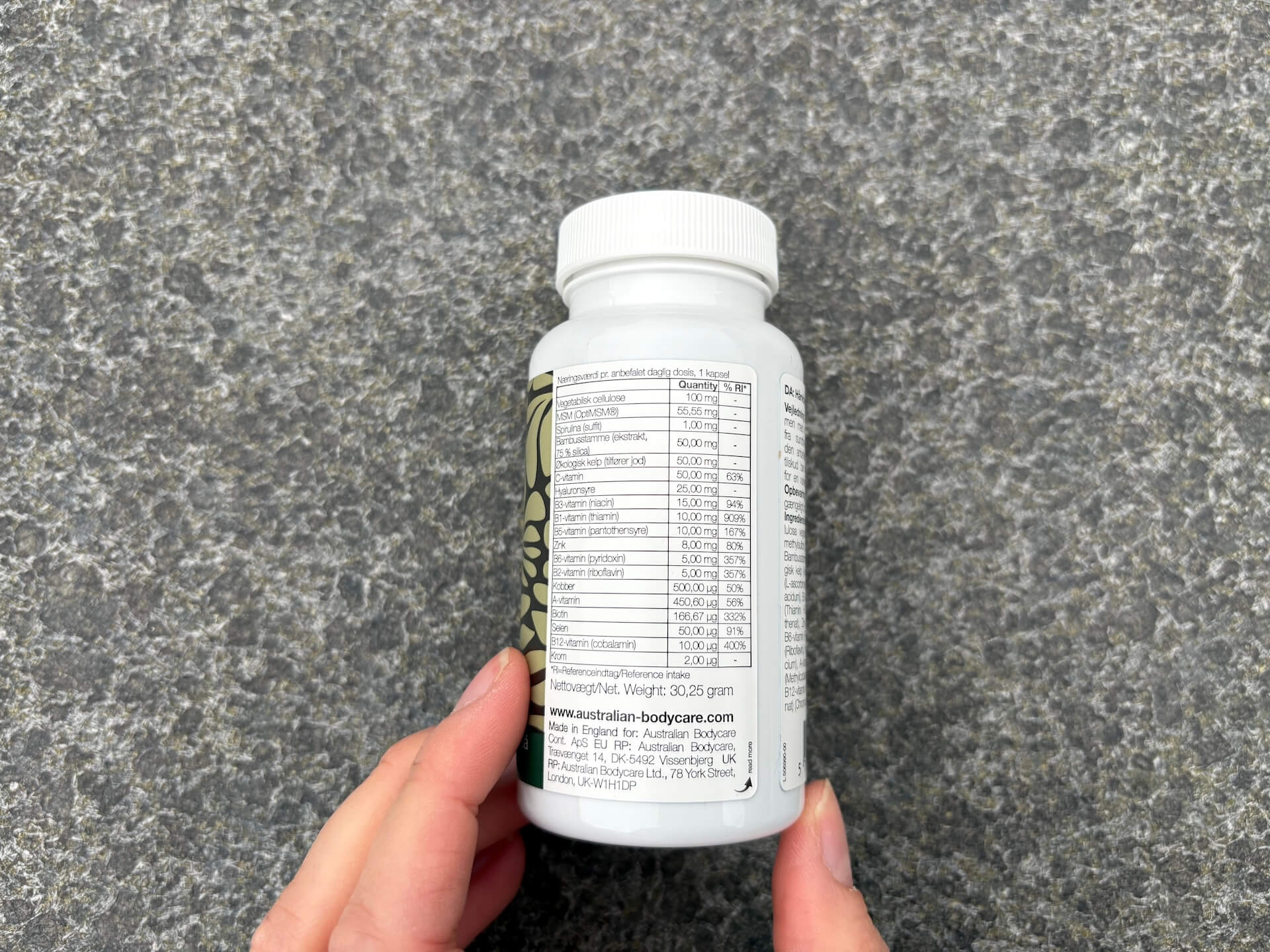Ingredienser i Australian Bodycare Hair Vitamins
