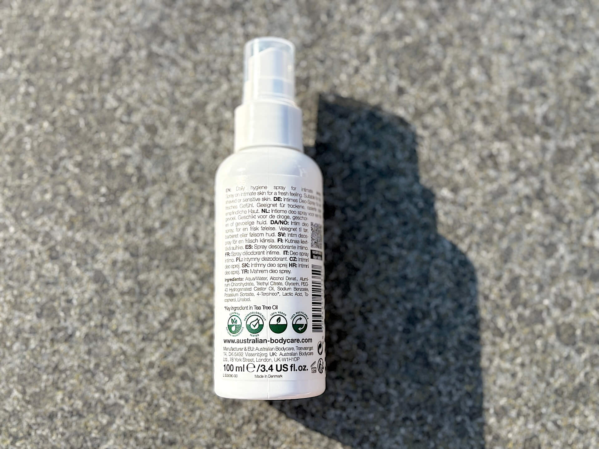 Ingredienser i Australian Bodycare Men's Intim Deo