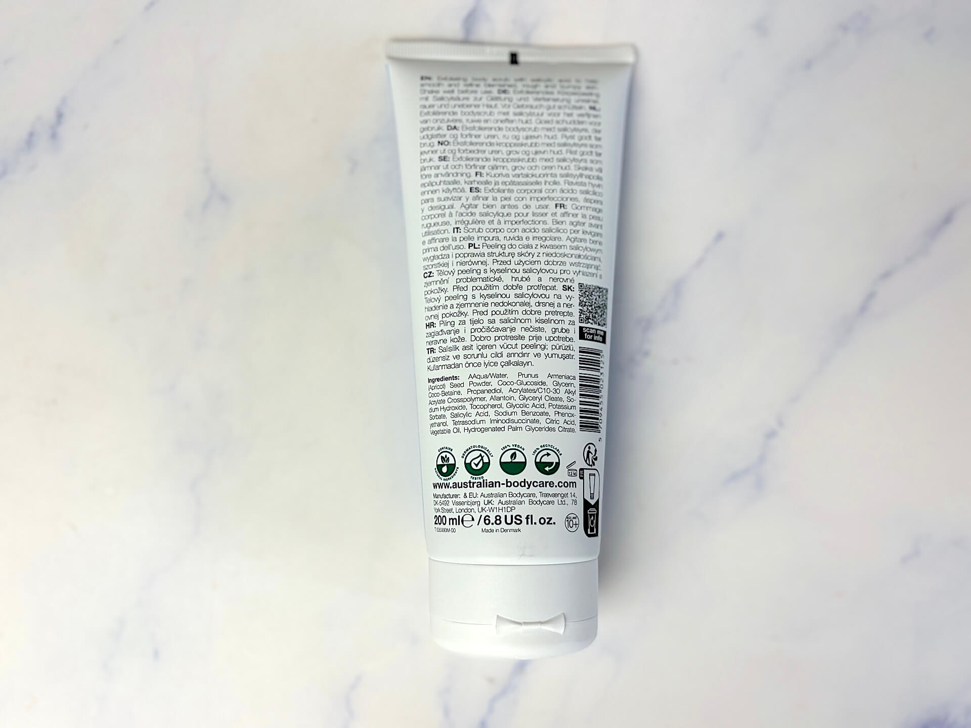 Ingredienser i Australian Bodycare Salicylic Acid Body Scrub